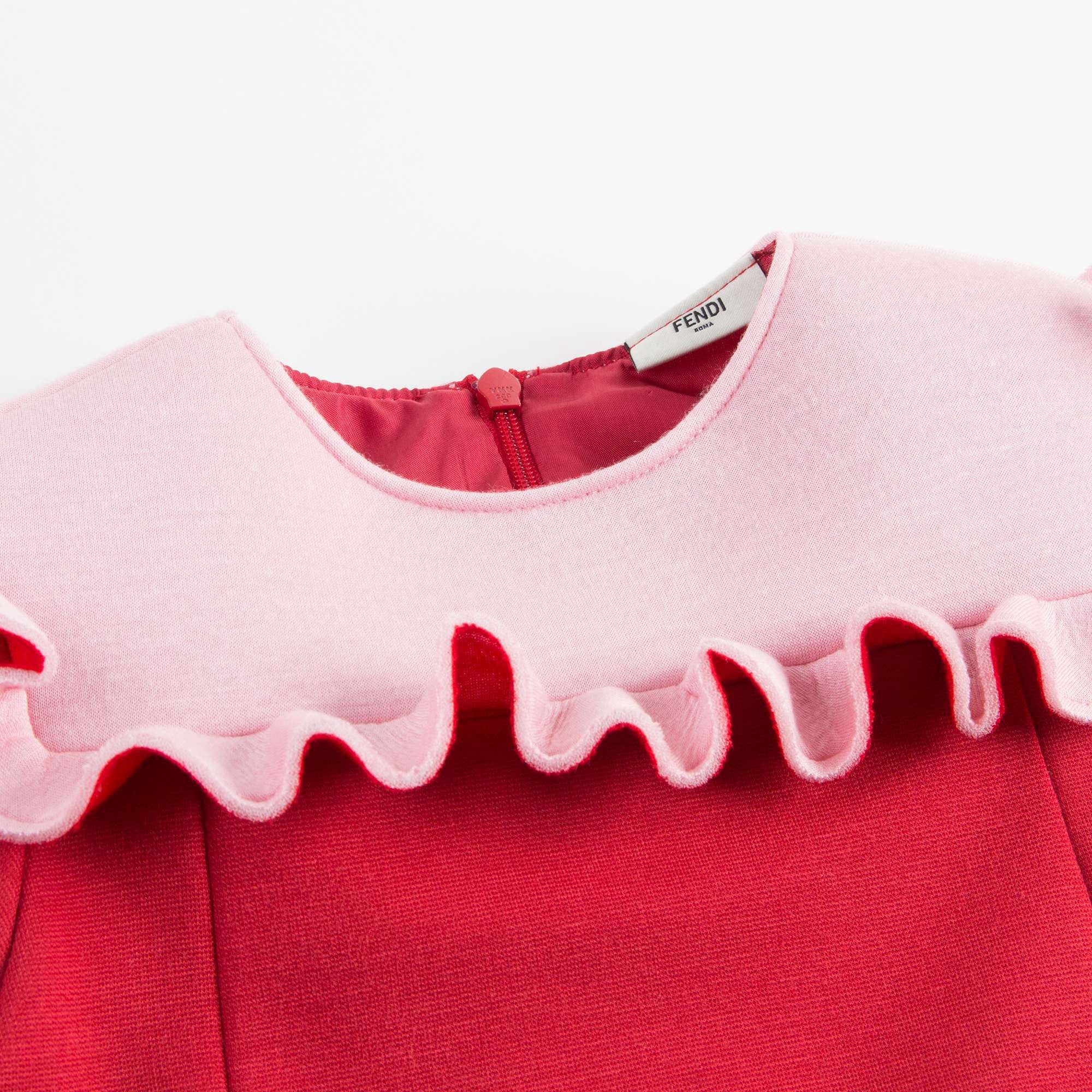 Baby Girls Red & Pink Neoprene Dress