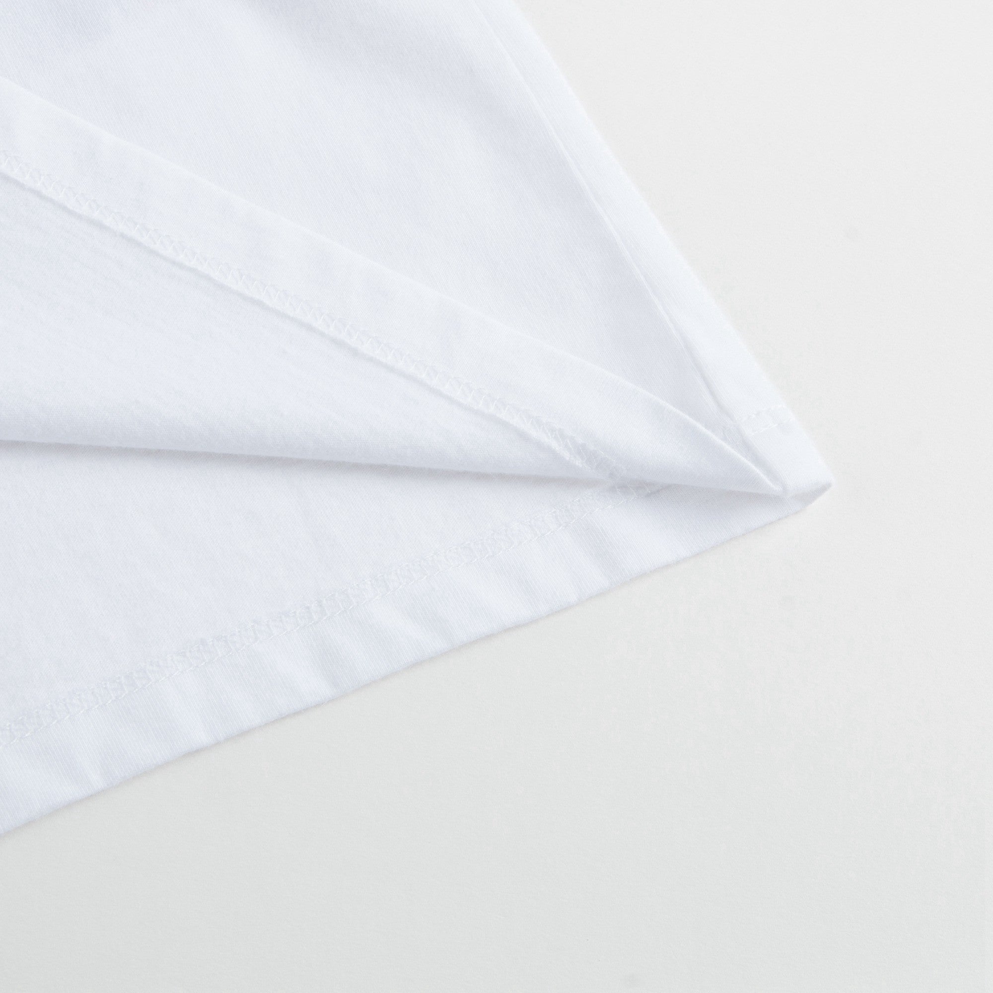 Girls White Cotton T-shirt With Check Trim
