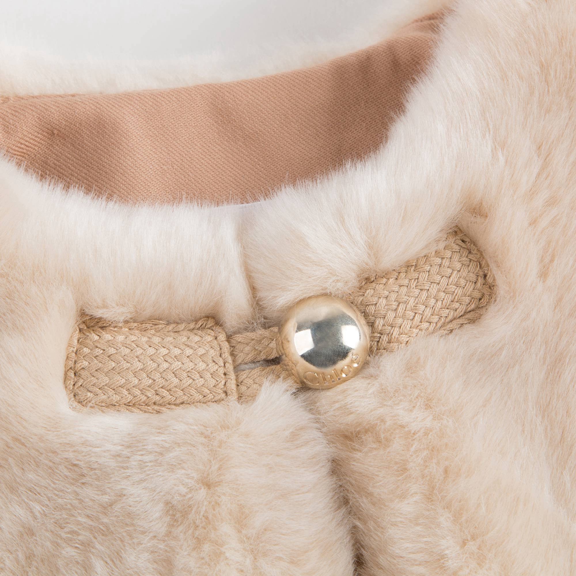 Baby Girls Beige Fur Gilet