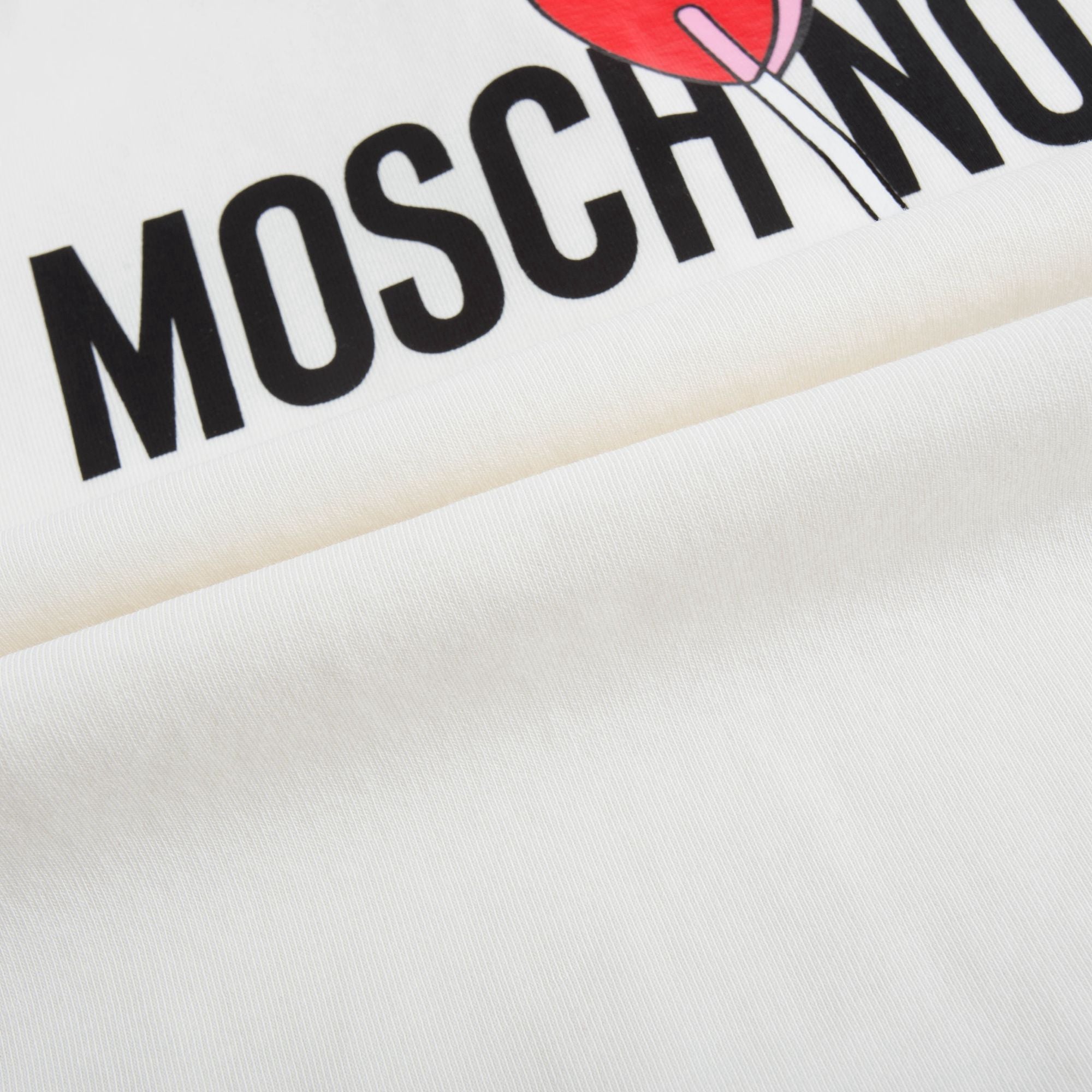 Girls White Logo Cotton T-shirt