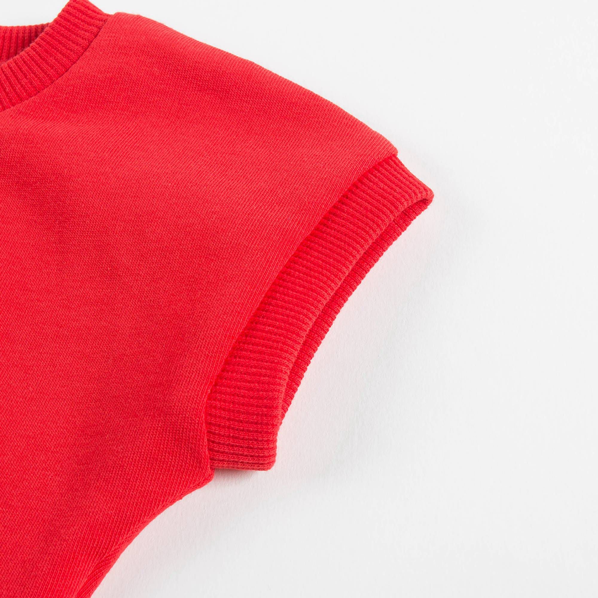 Baby Girls Poppy Red Cotton Teddy Bear Dress