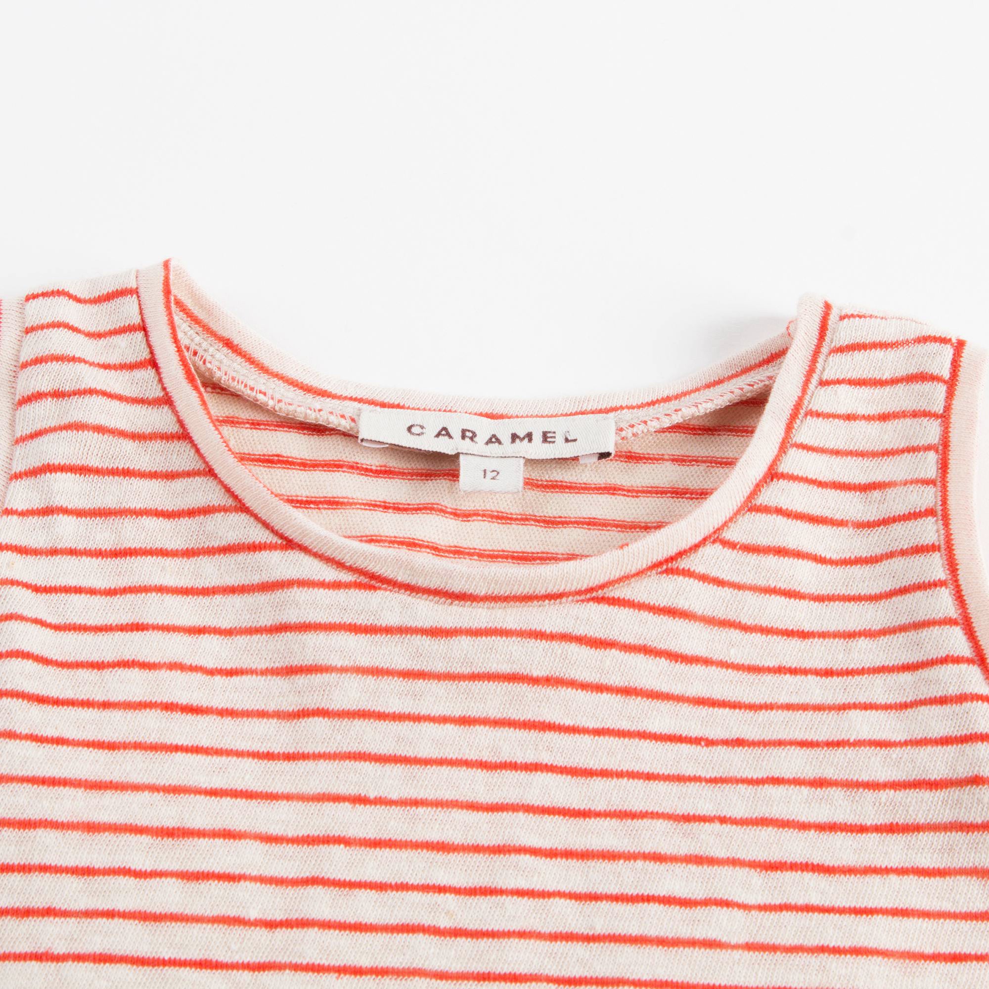 Baby Girls Bright Orange Striped Vest