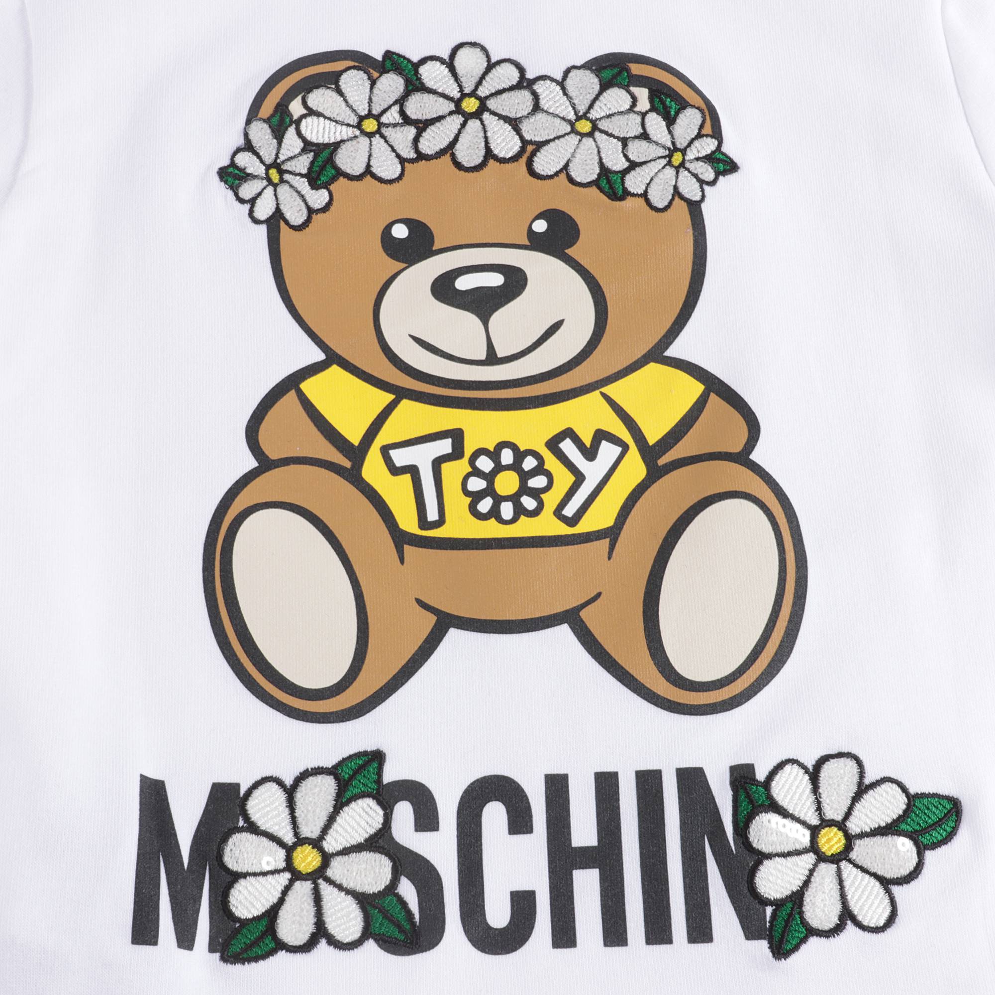 Baby Girls White Logo Cotton Hoodie