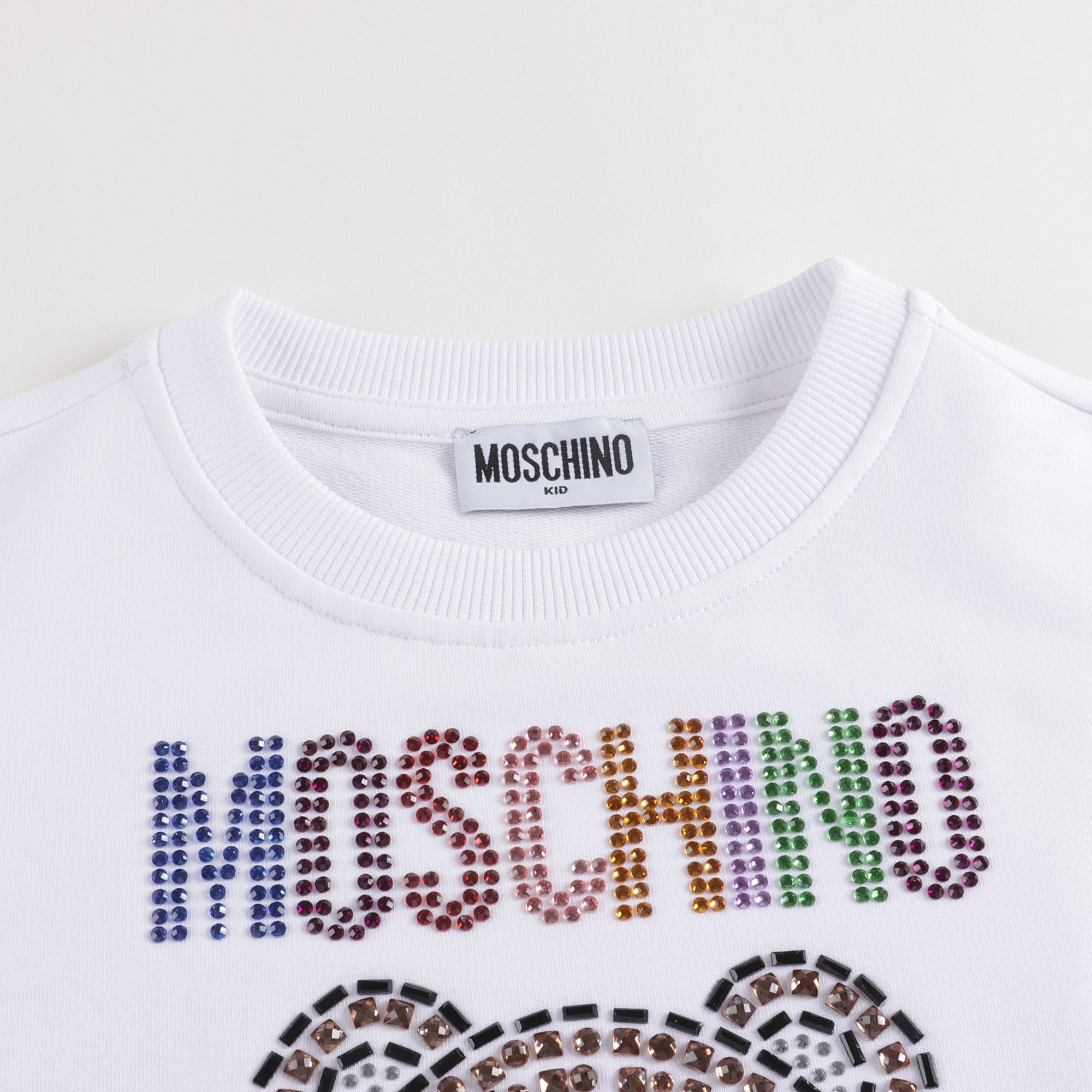 Girls White Logo Cotton Dress