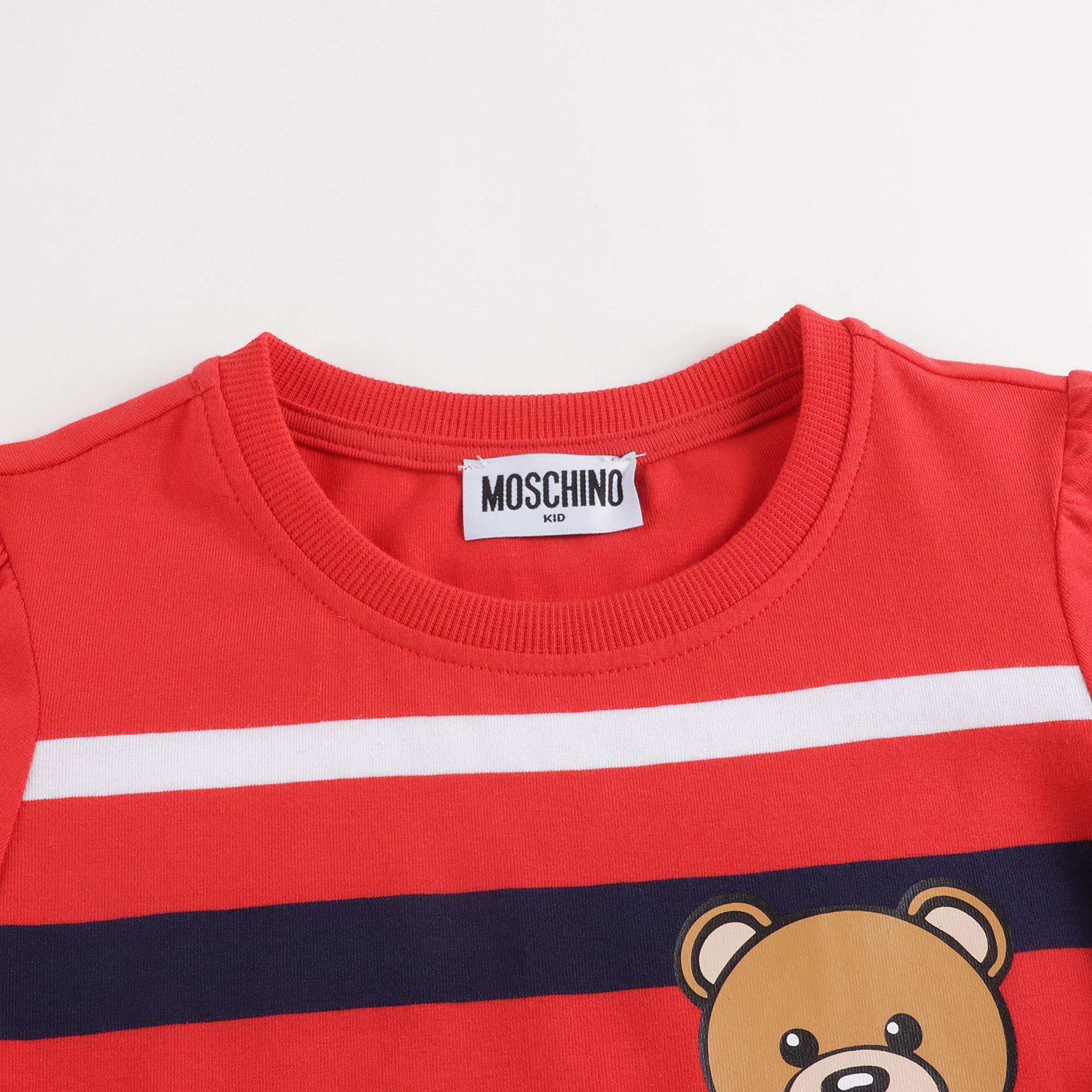 Girls Red & Navy Cotton Dress