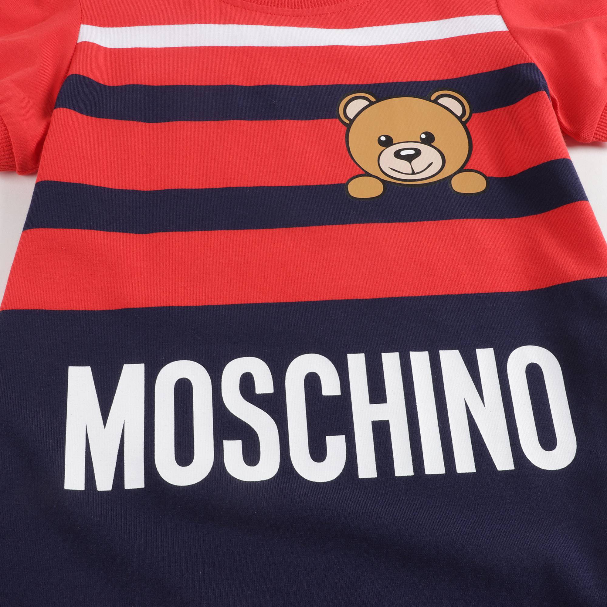 Girls Red & Navy Cotton Dress