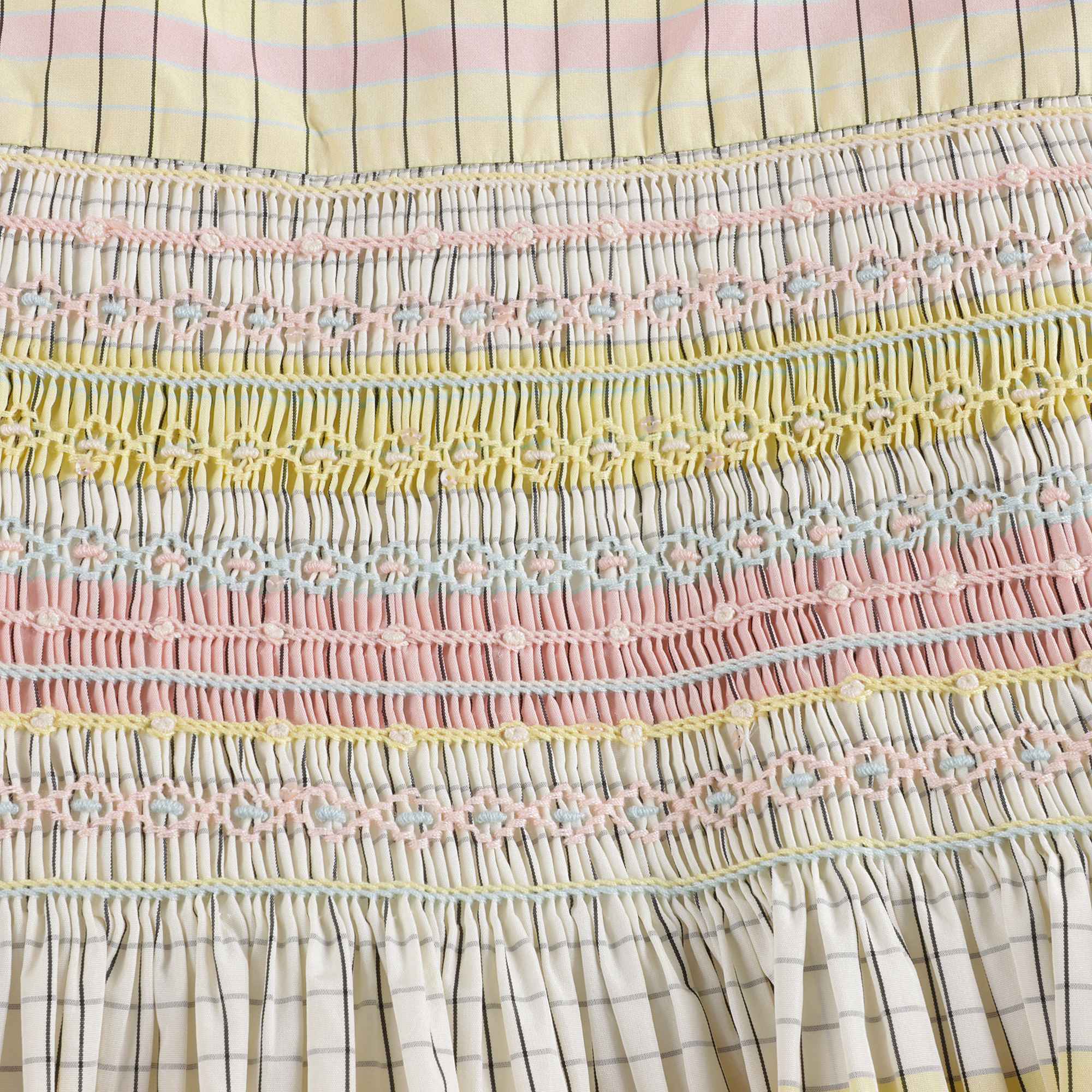 Girls Light Yellow Check Dress