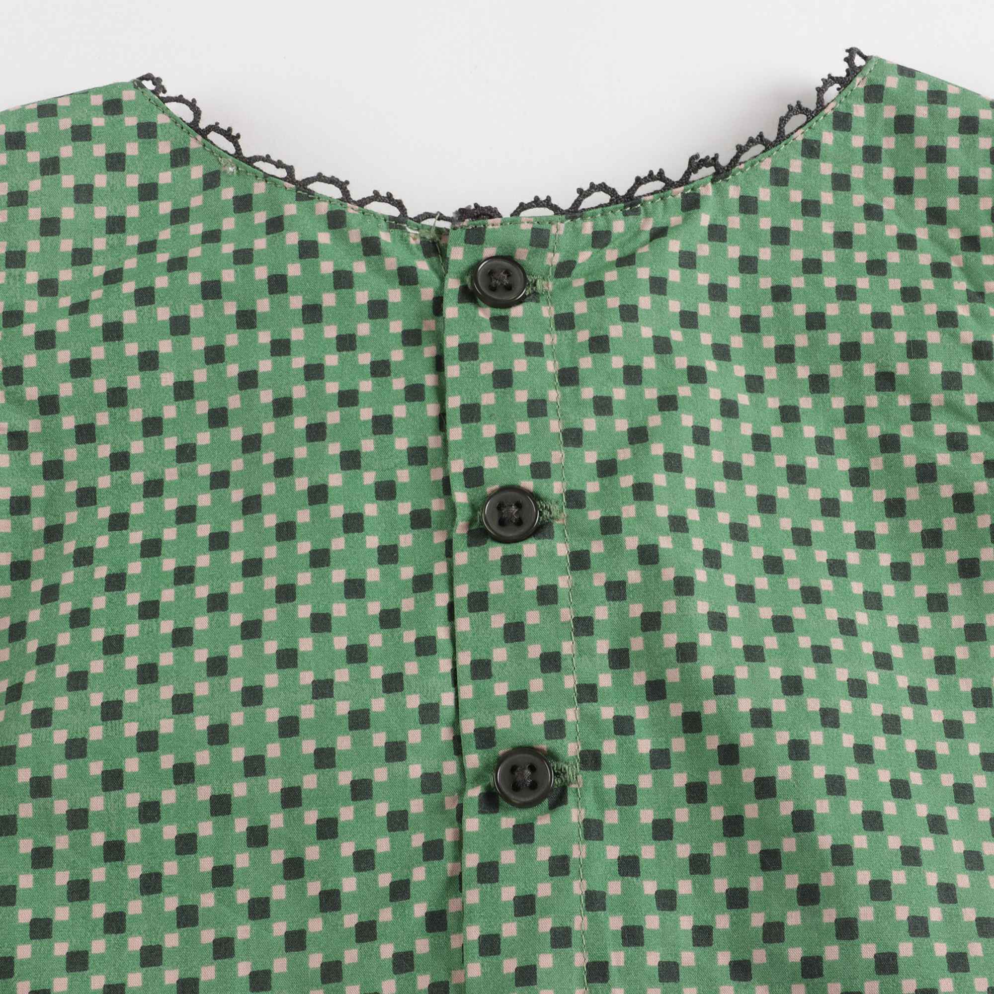 Baby Girls Green Dots Cotton Babysuit