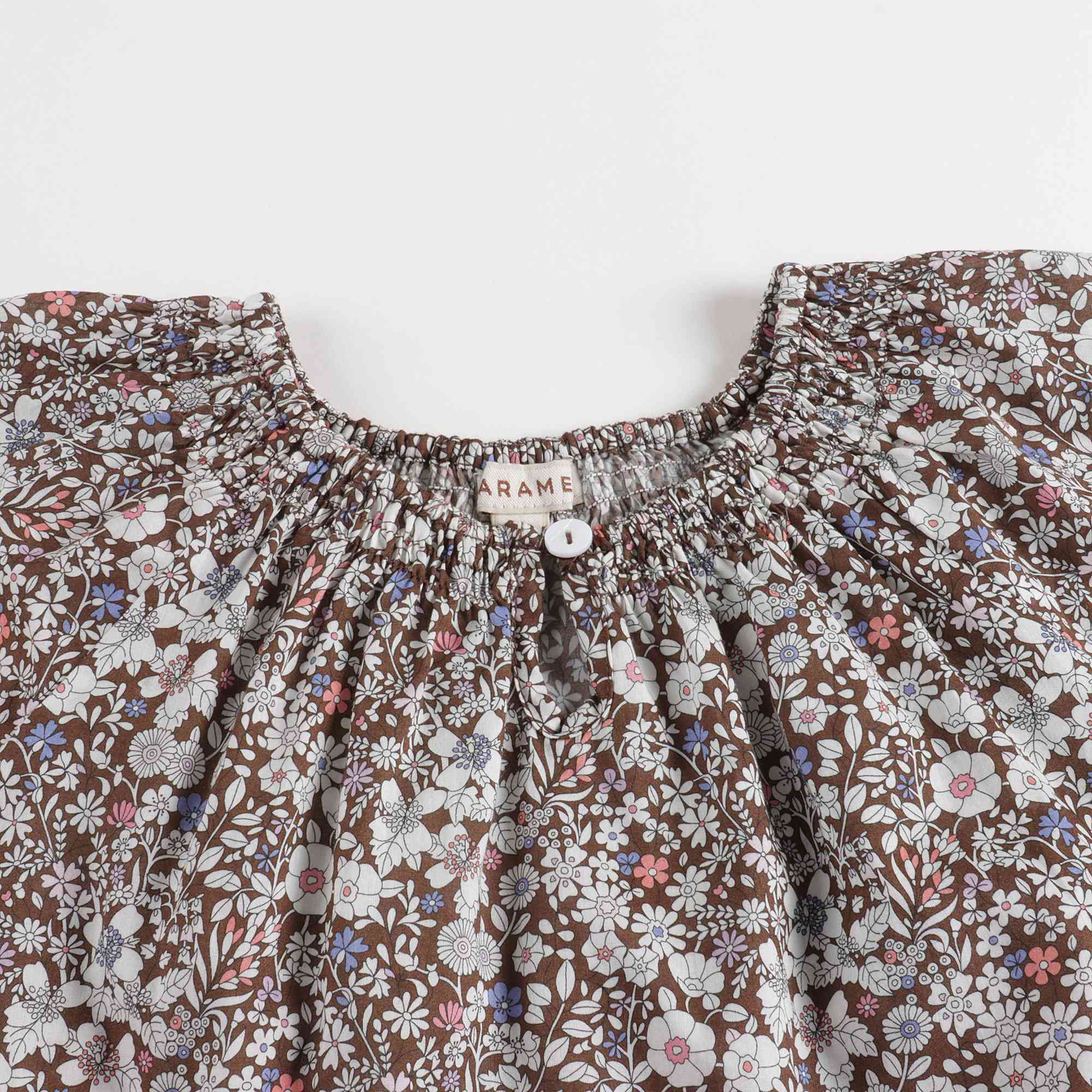 Baby Girls Brown Floral Cotton Dress