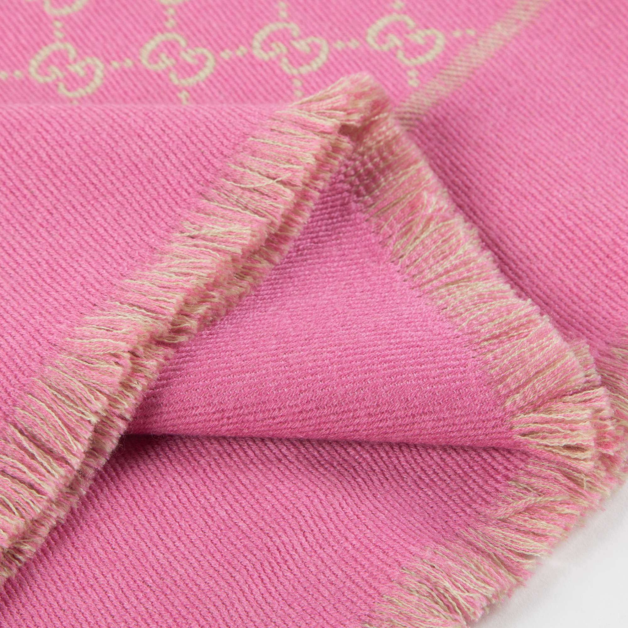 Girls Pink & Yellow Wool Silk Scarf