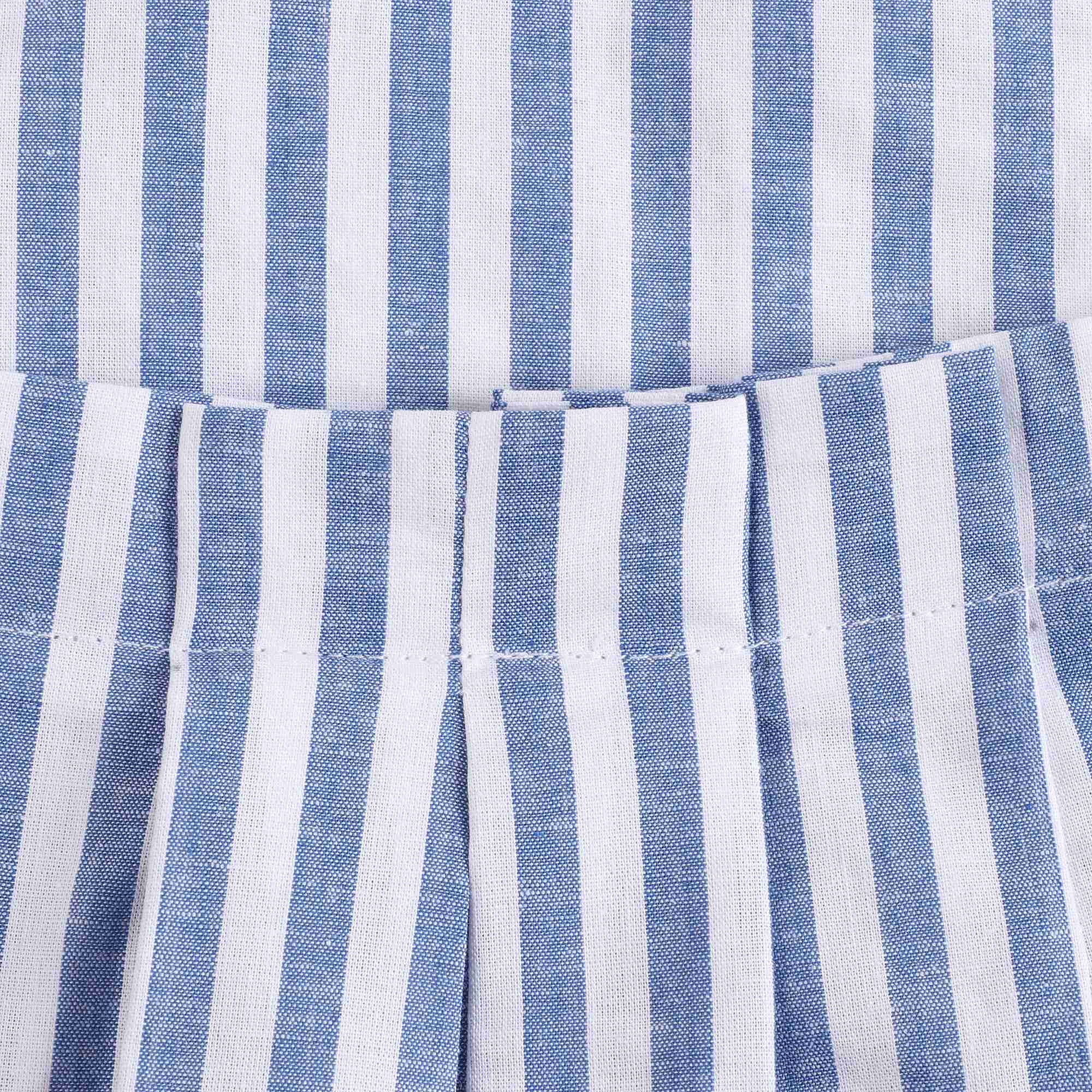 Girls White & Blue Striped Dress