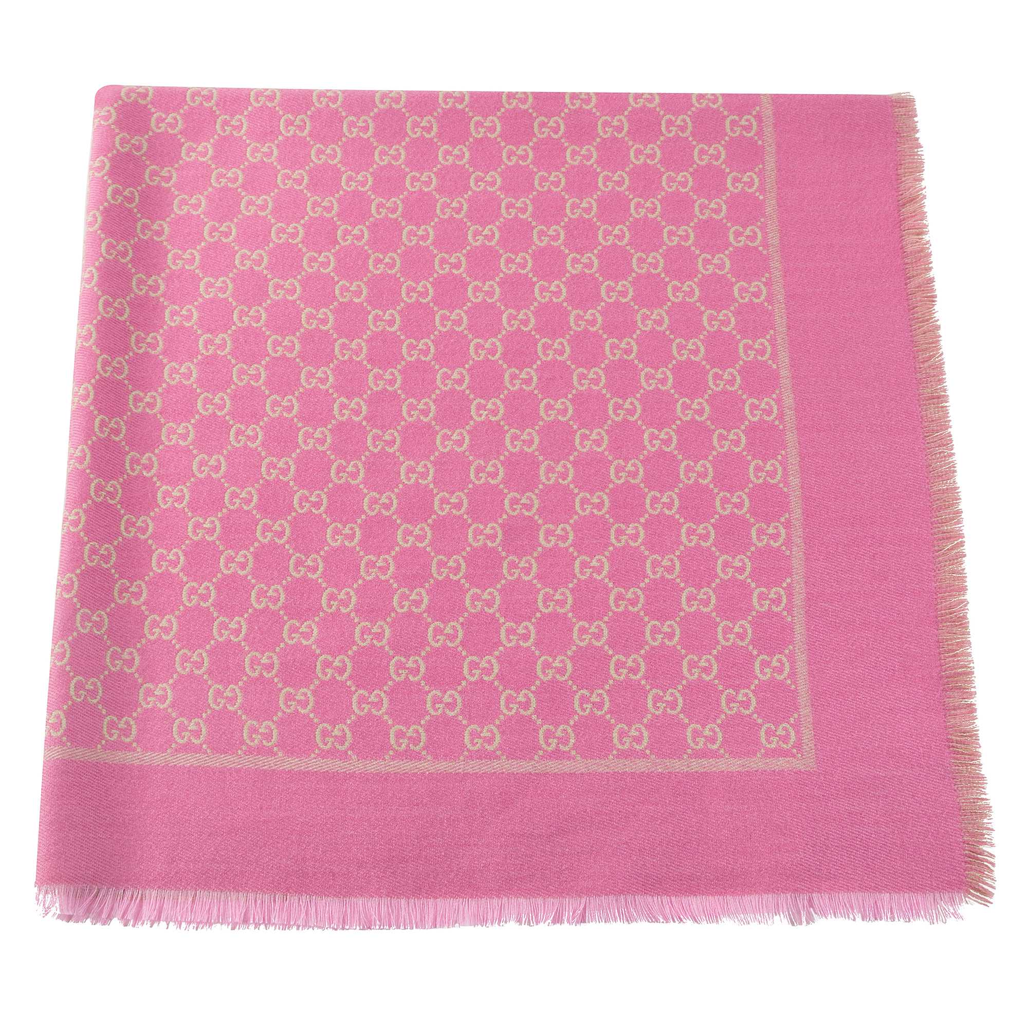 Girls Pink & Yellow Wool Silk Scarf