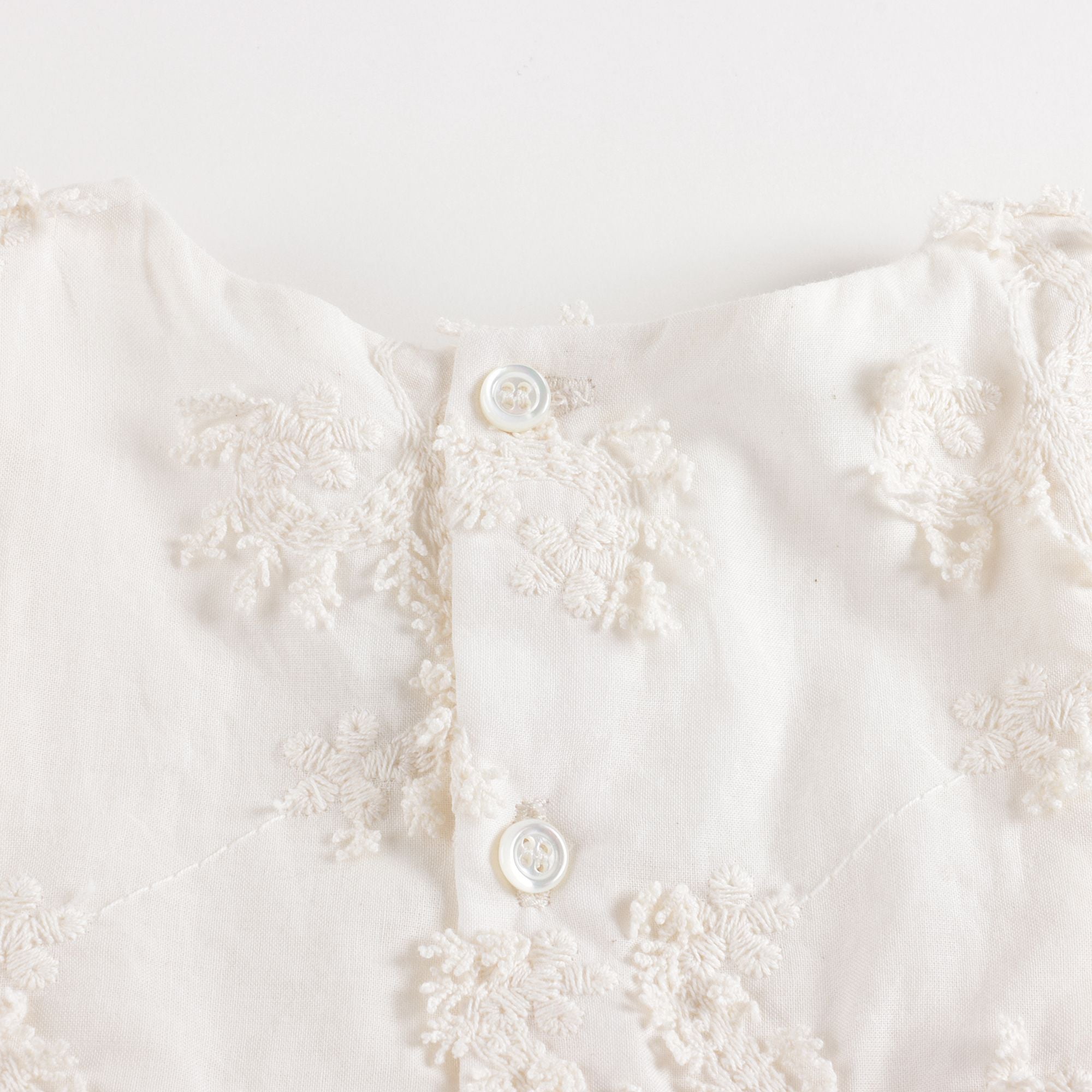 Baby Girls White Embroidered Cotton Dress