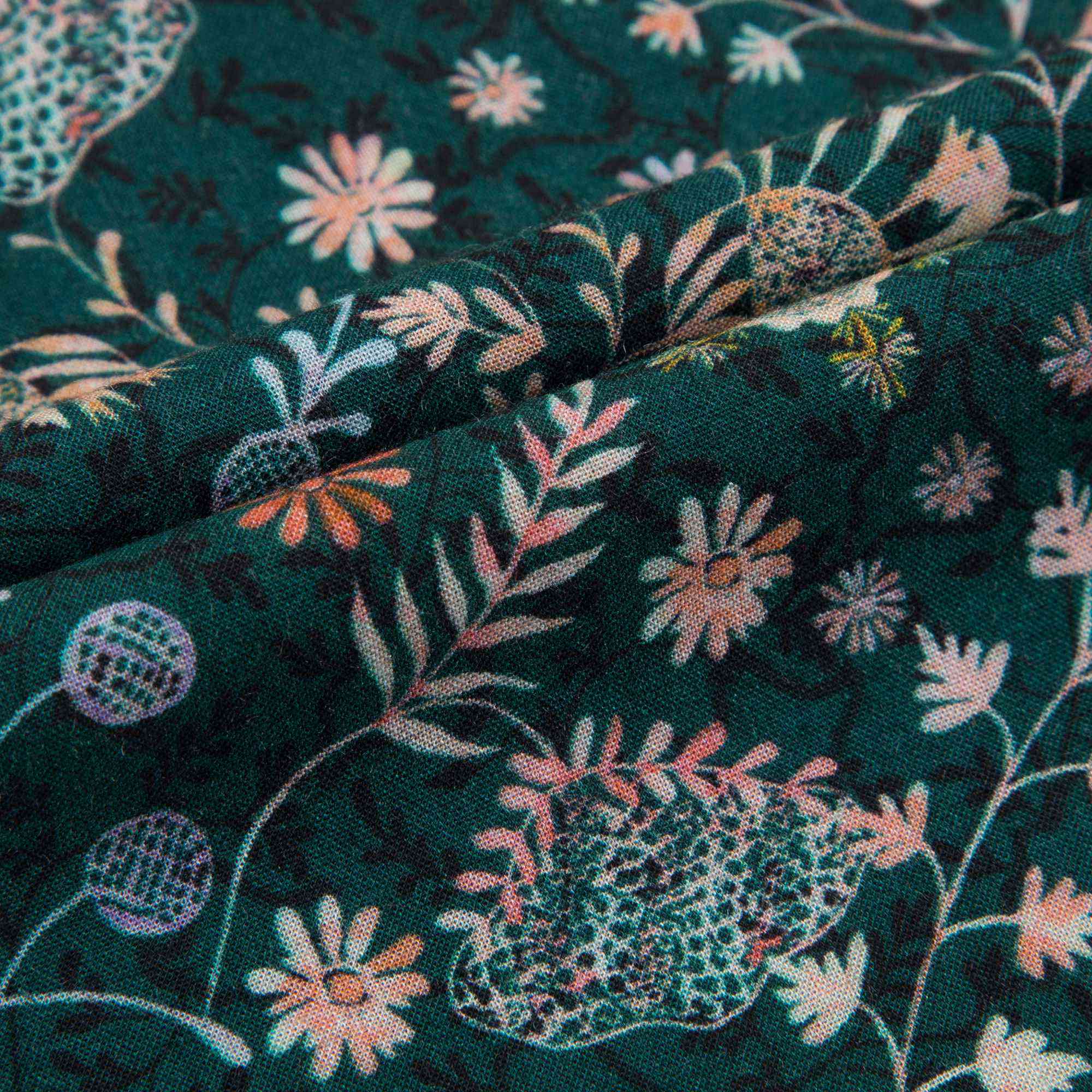 Girls Dark Green Printed Blouse