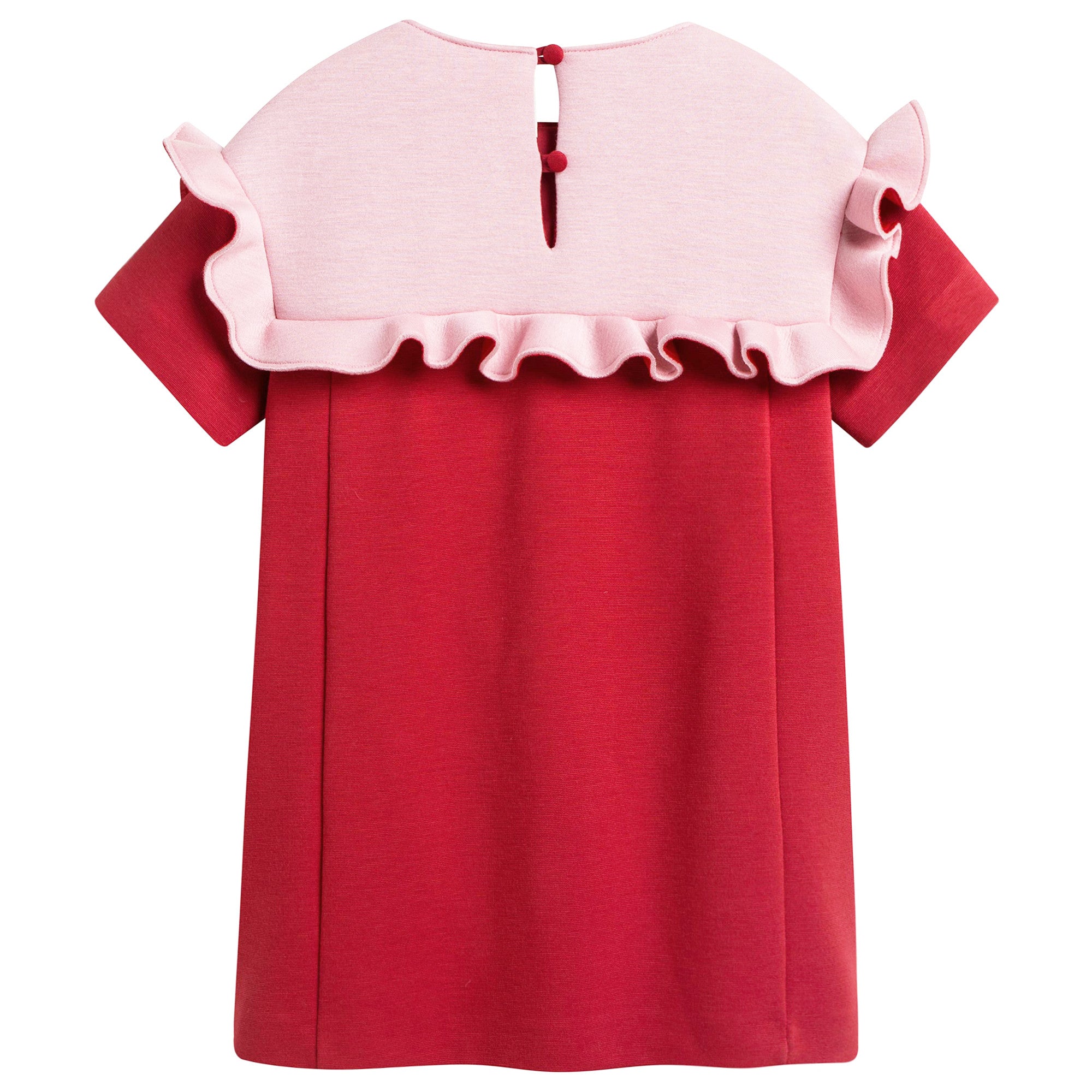 Girls Red & Pink Neoprene Dress