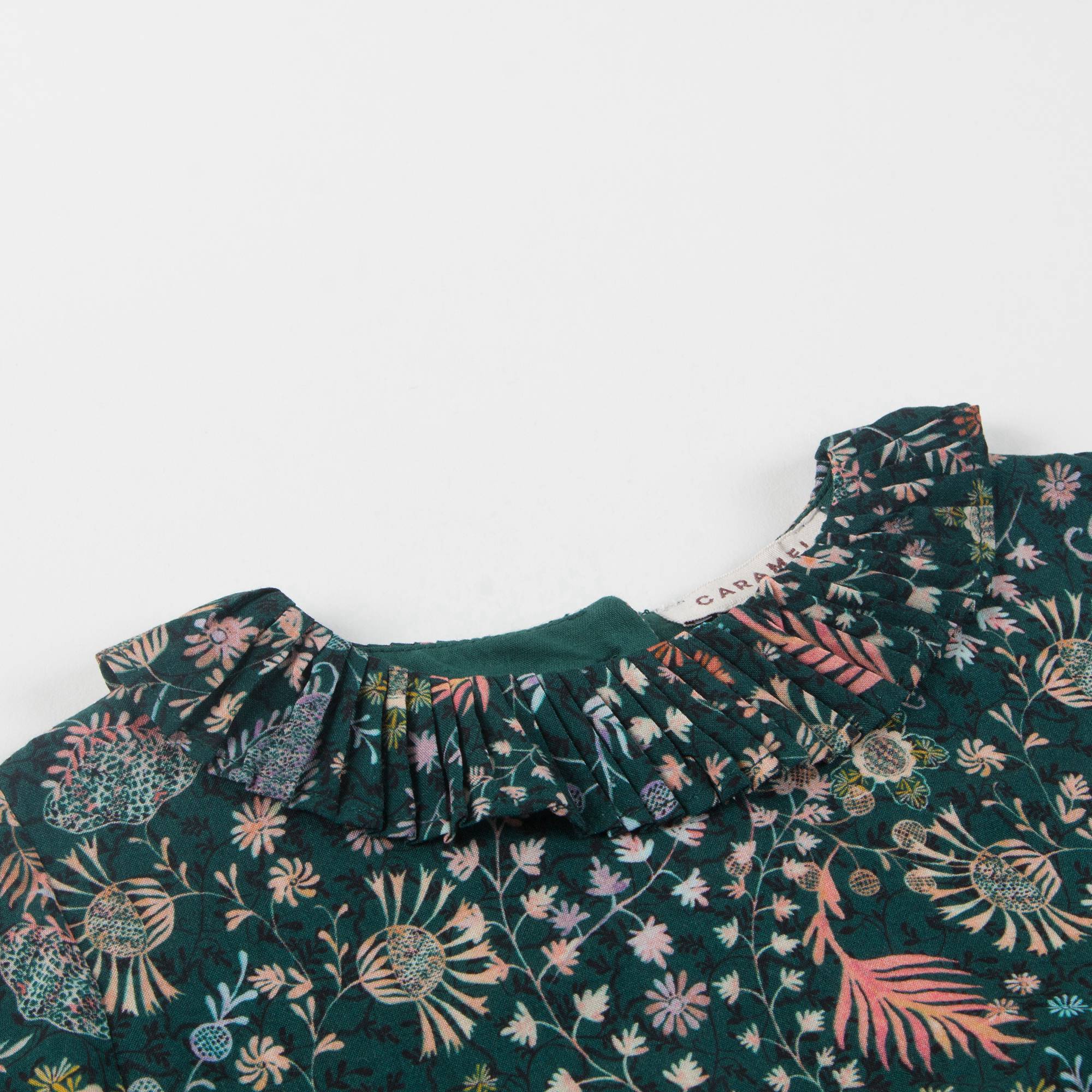Baby Girls Dark Green Printed Dress
