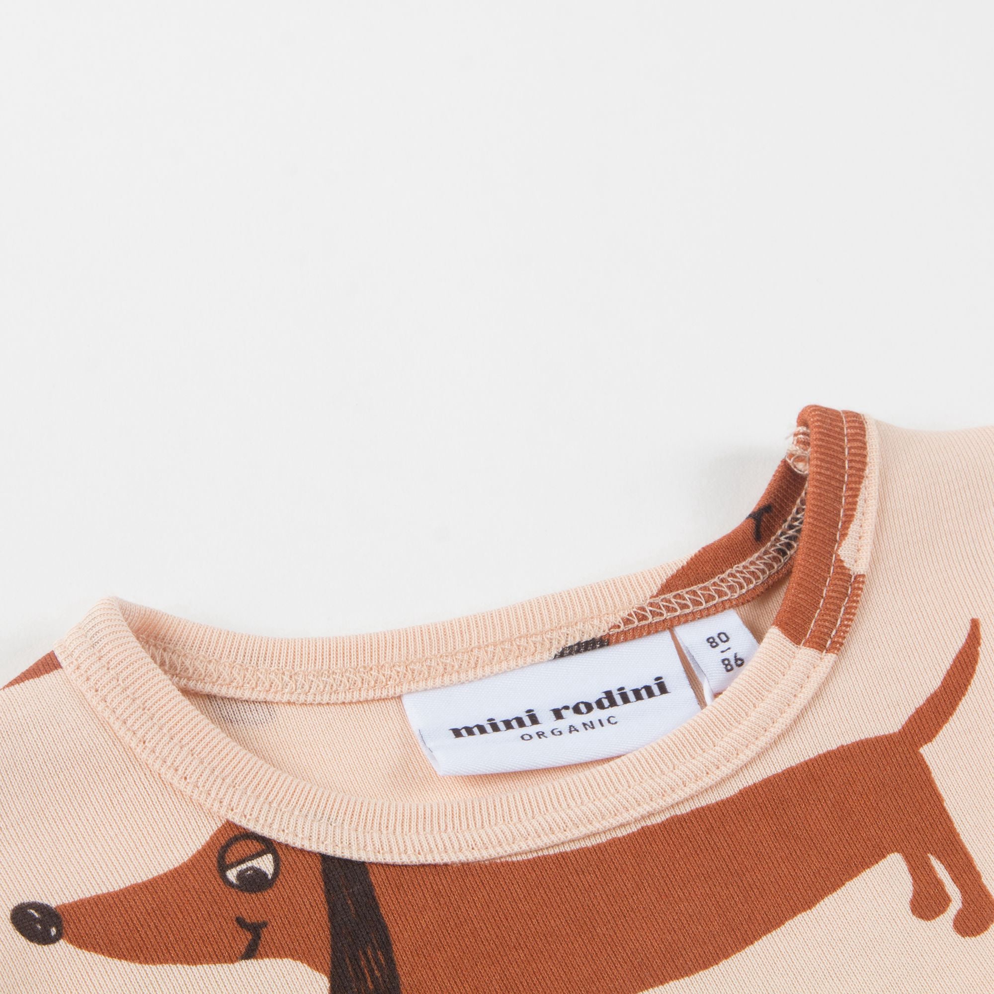 Girls Beige Organic Cotton "Dog" Dresse