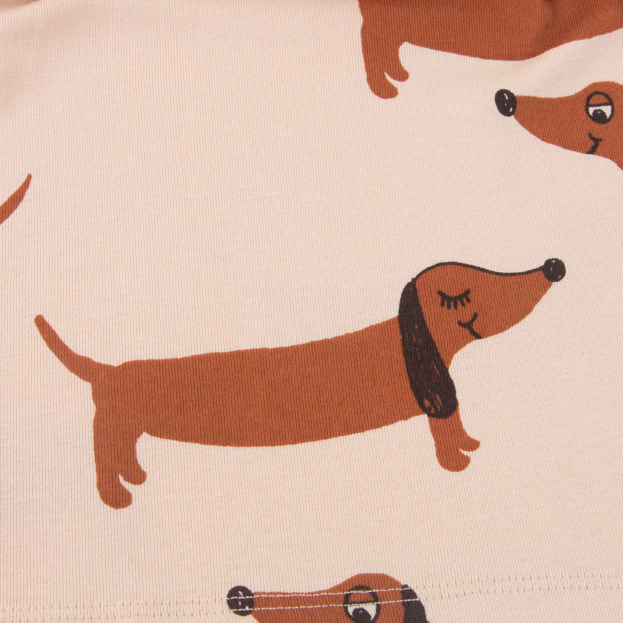 Girls Beige Organic Cotton "Dog" Dresse