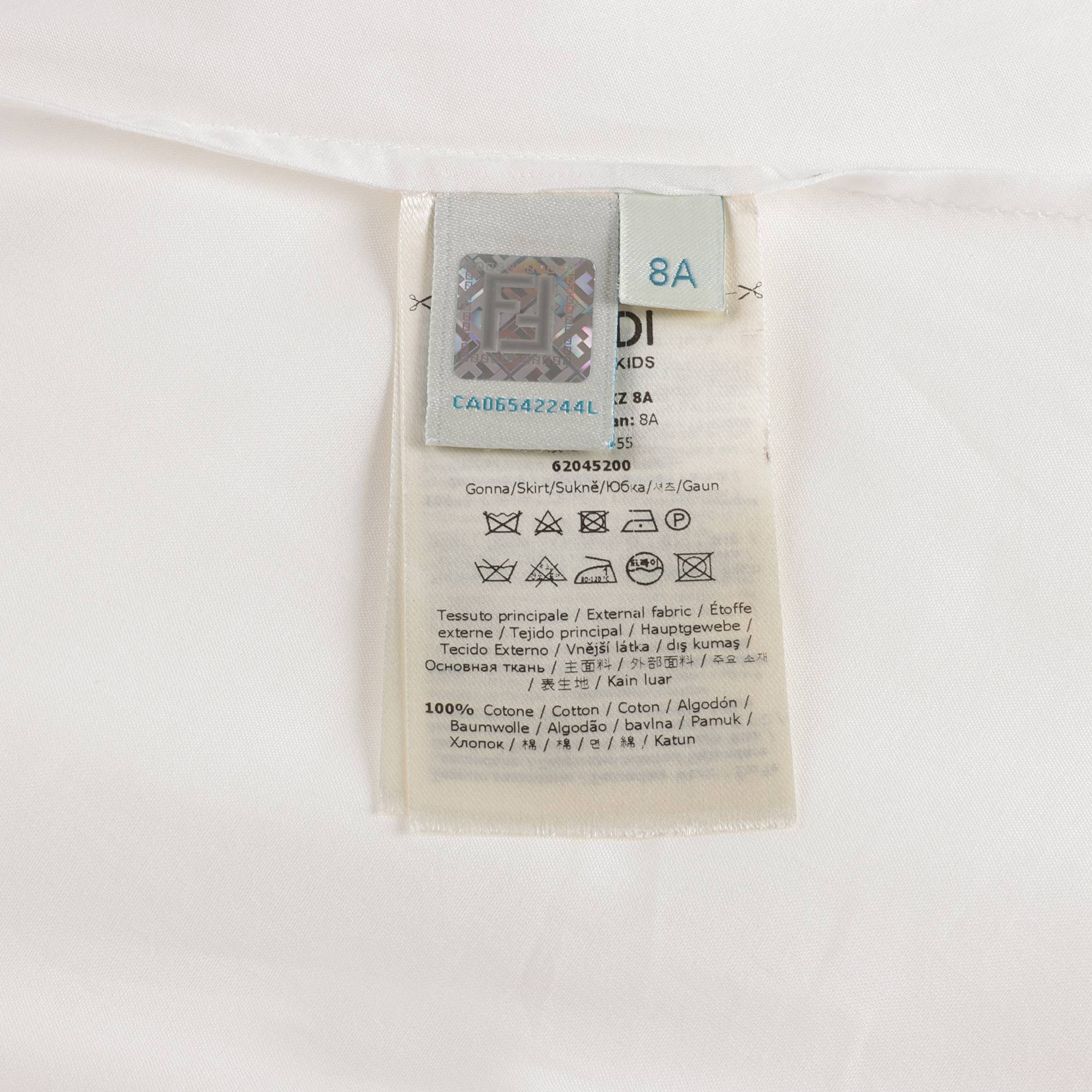 Girls White FF Logo Skirt