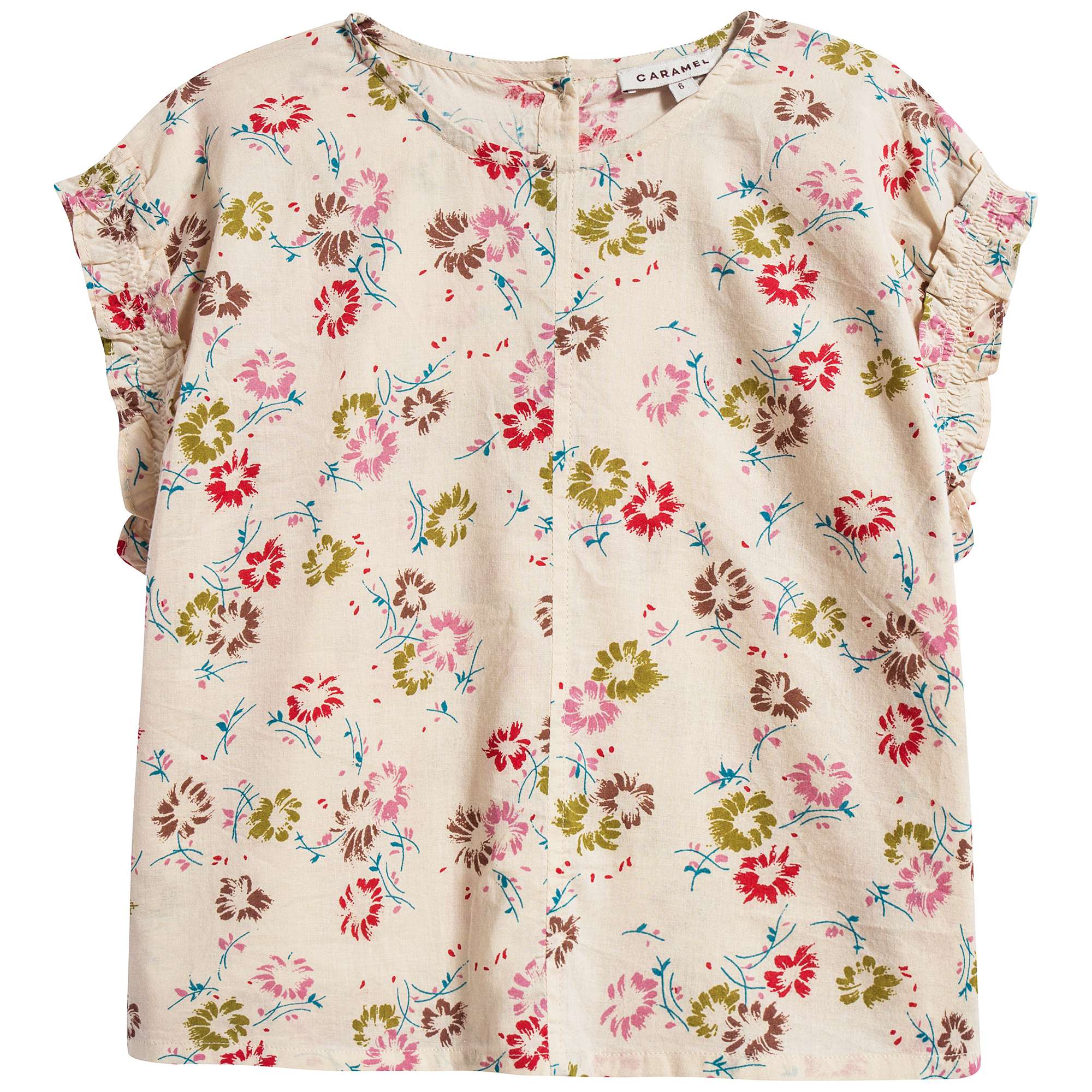 Girls Flowers Print Cotton Top