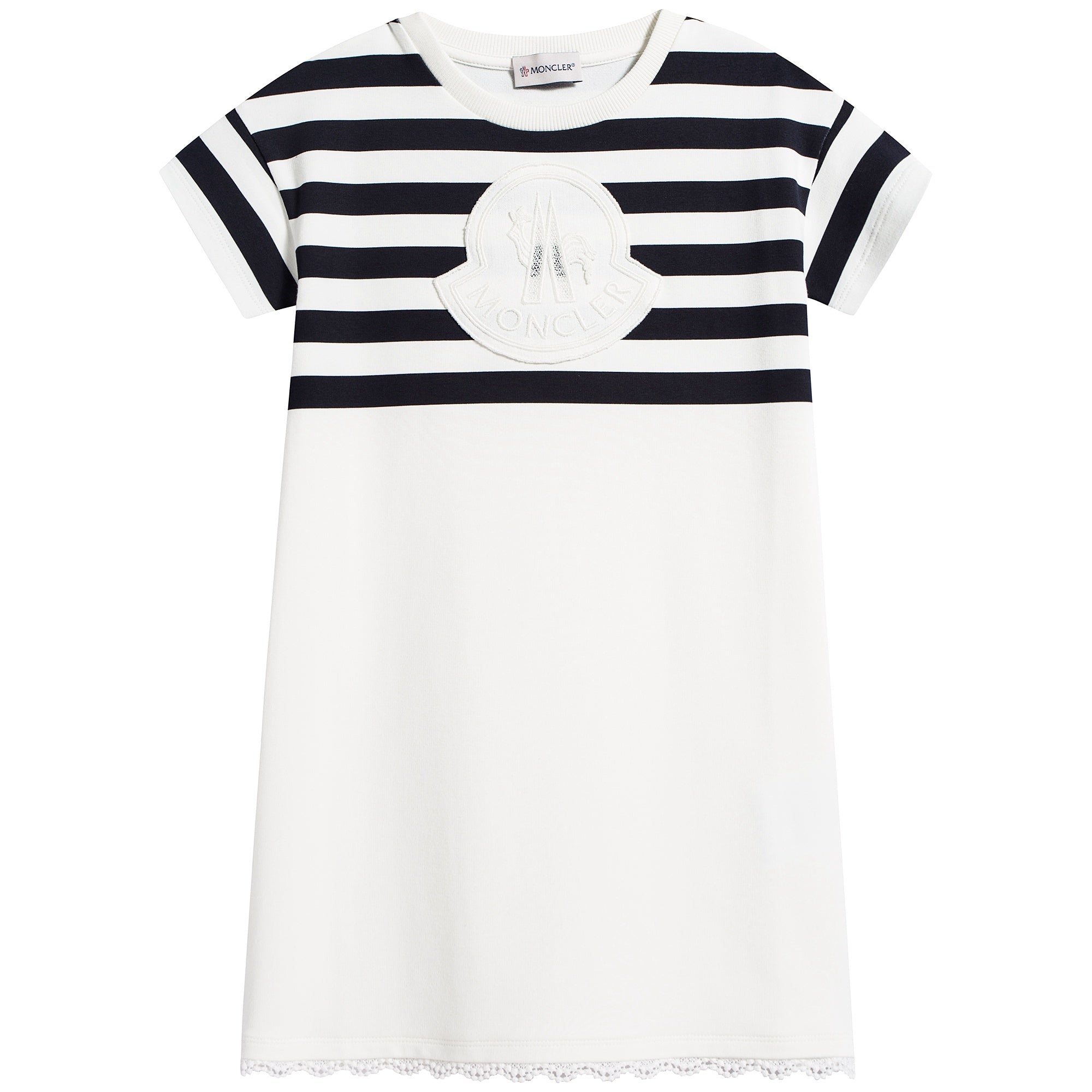 Girls White & Black Stripes T-shirt