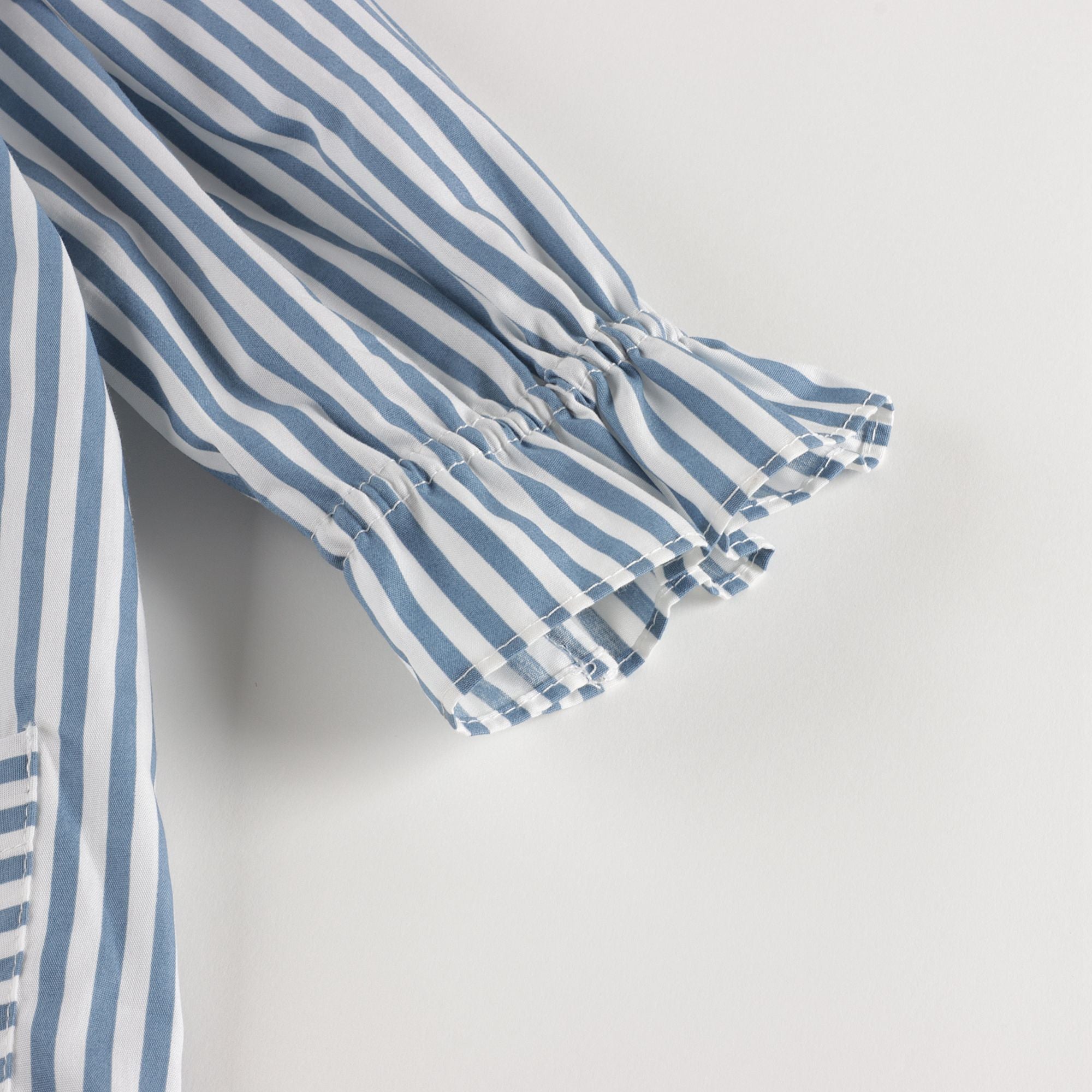 Girls Blue Stripe Cotton Dress