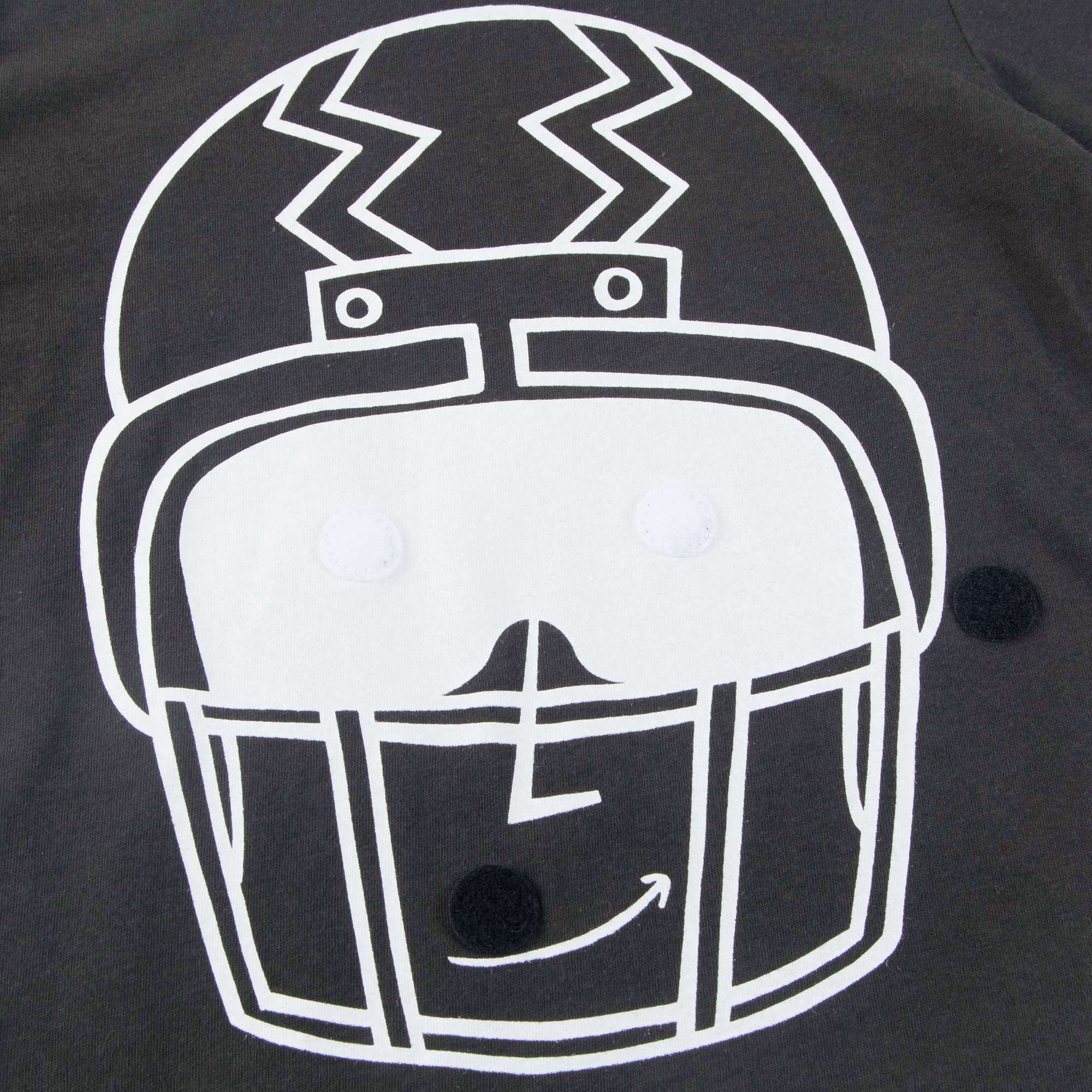 Boys Black with Patches Cotton T-shirt