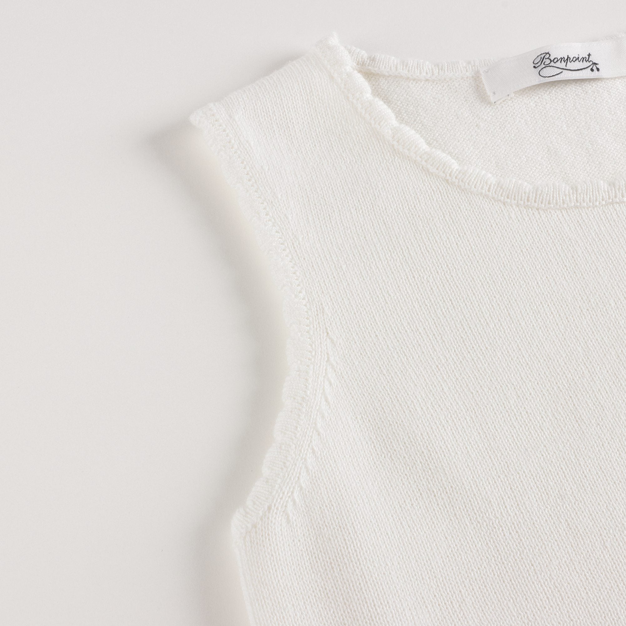 Girls White Logo Knit Vest
