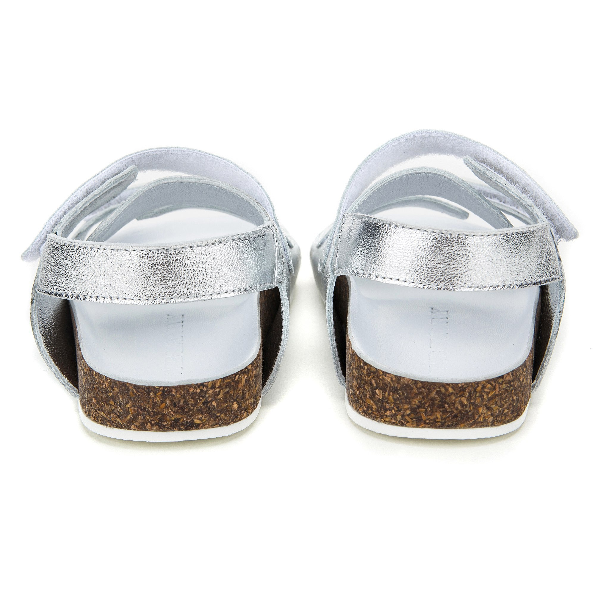 Girls Silver Leather Sandals