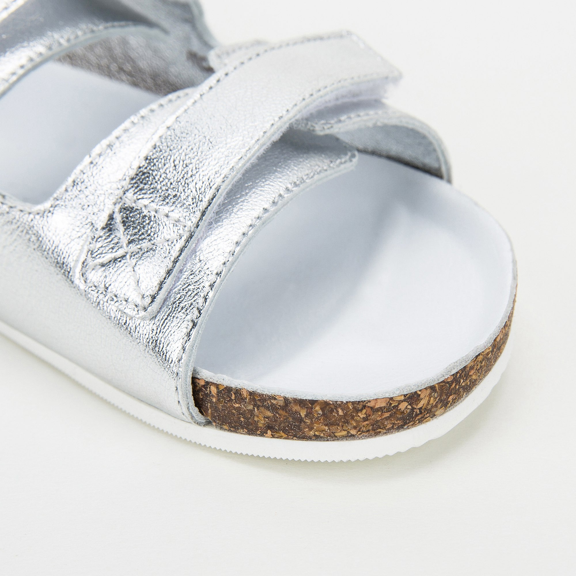 Girls Silver Leather Sandals