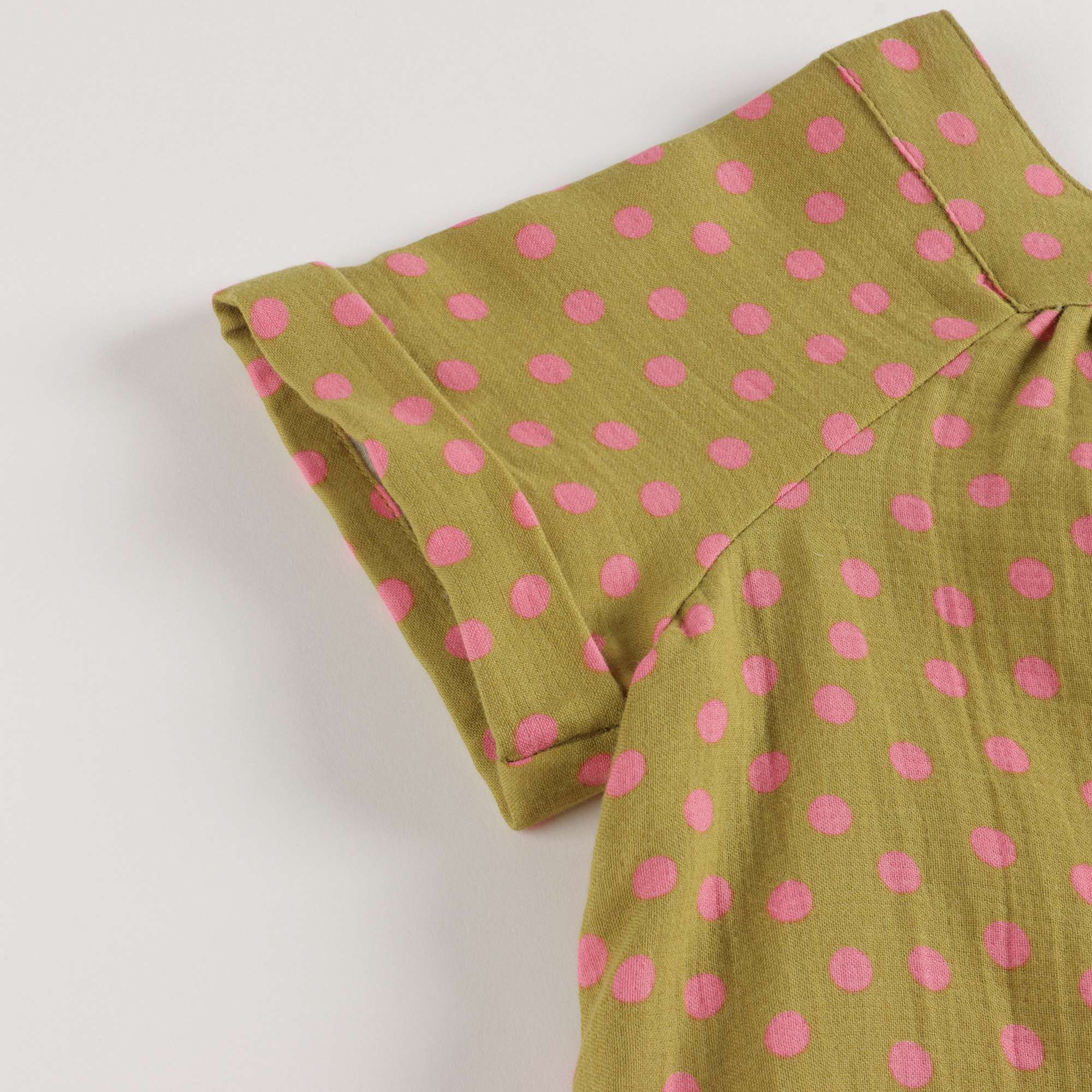 Girls Brown Dots Cotton Dress