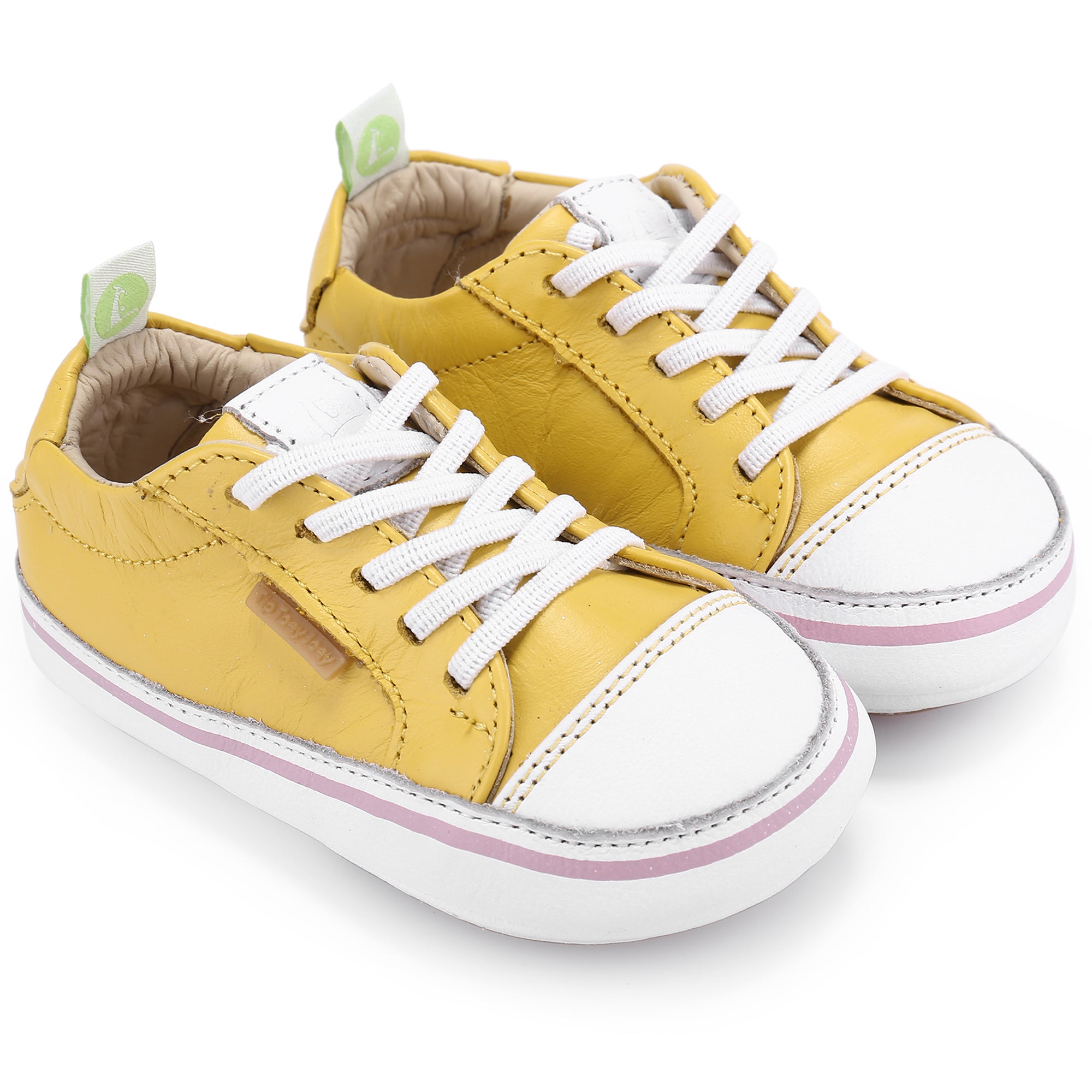 Baby Girls Yellow 'Funky' Leather Trainers