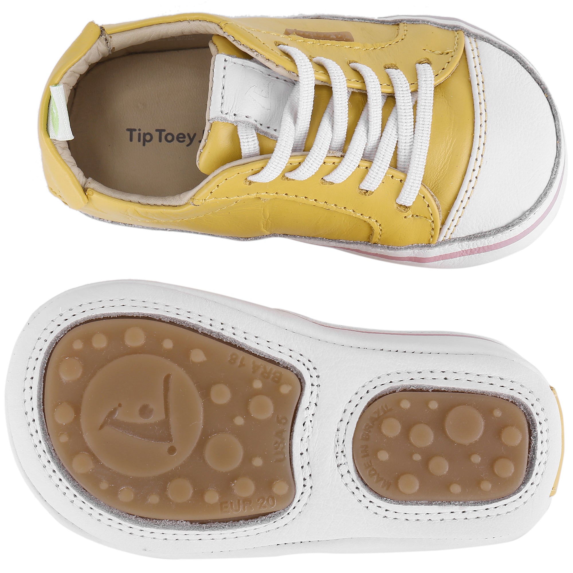 Baby Girls Yellow 'Funky' Leather Trainers