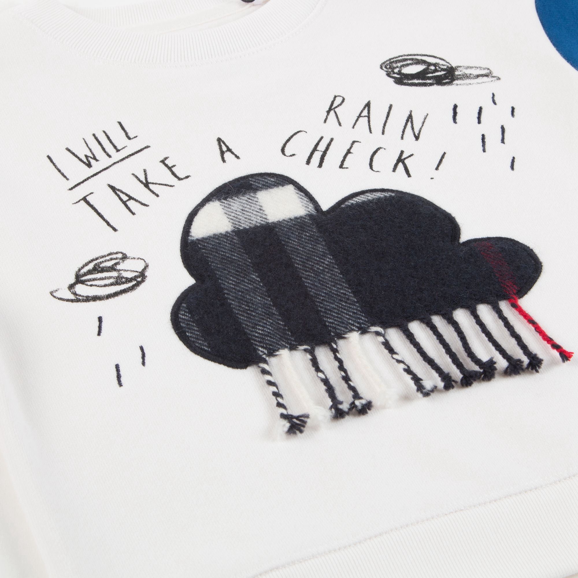 Baby  Boys  White  鈥淔laky clouds鈥?  Cotton   Sweatshirt