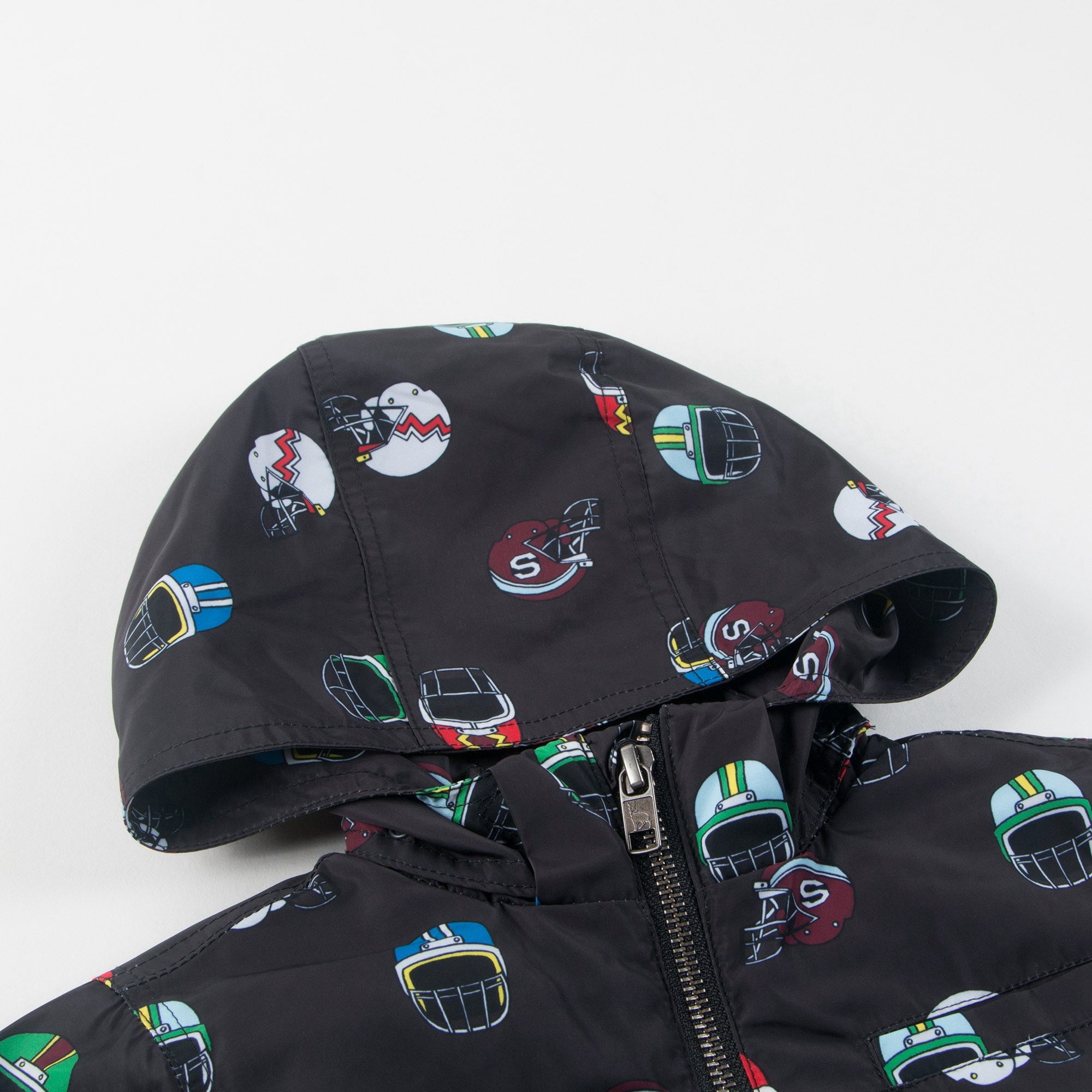 Boys Black Helmet  Parka Jackets