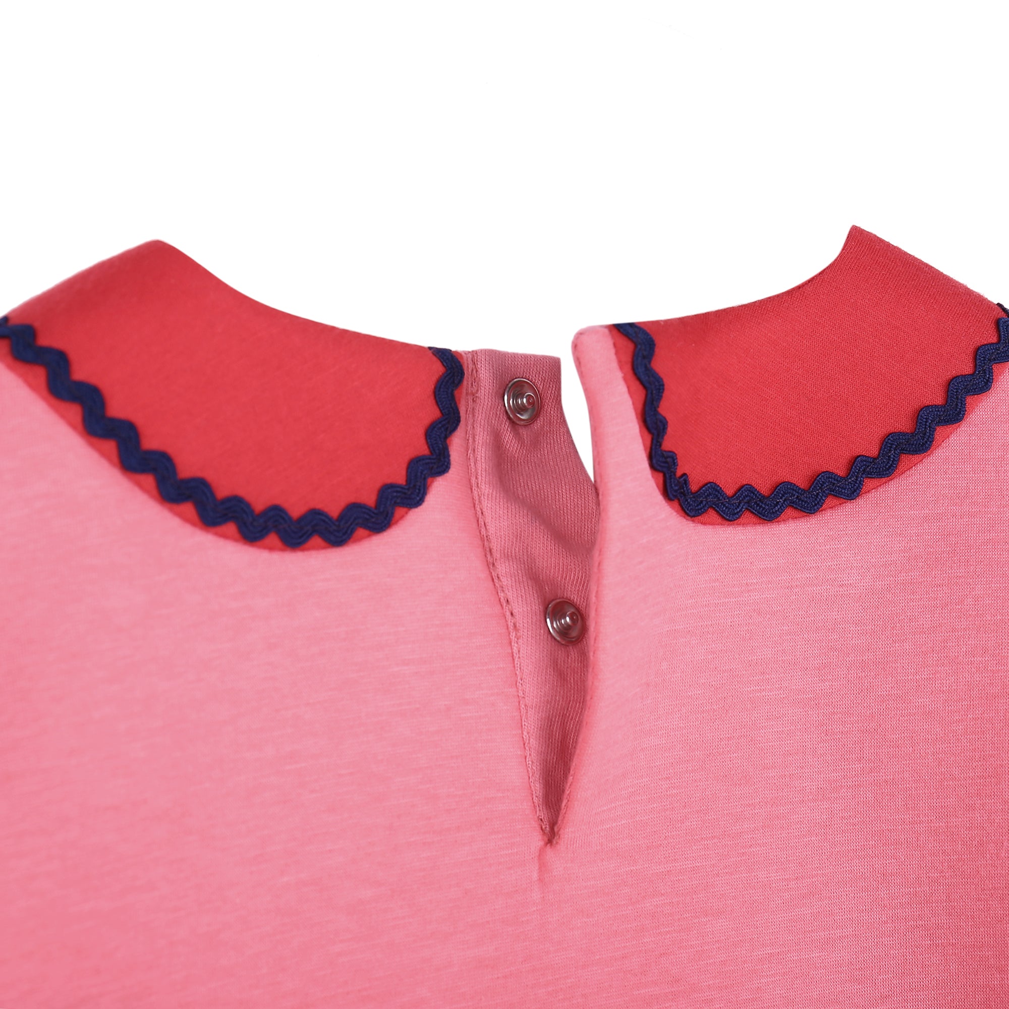 Baby Girls Pink Sweatshirt With Collar Trim
