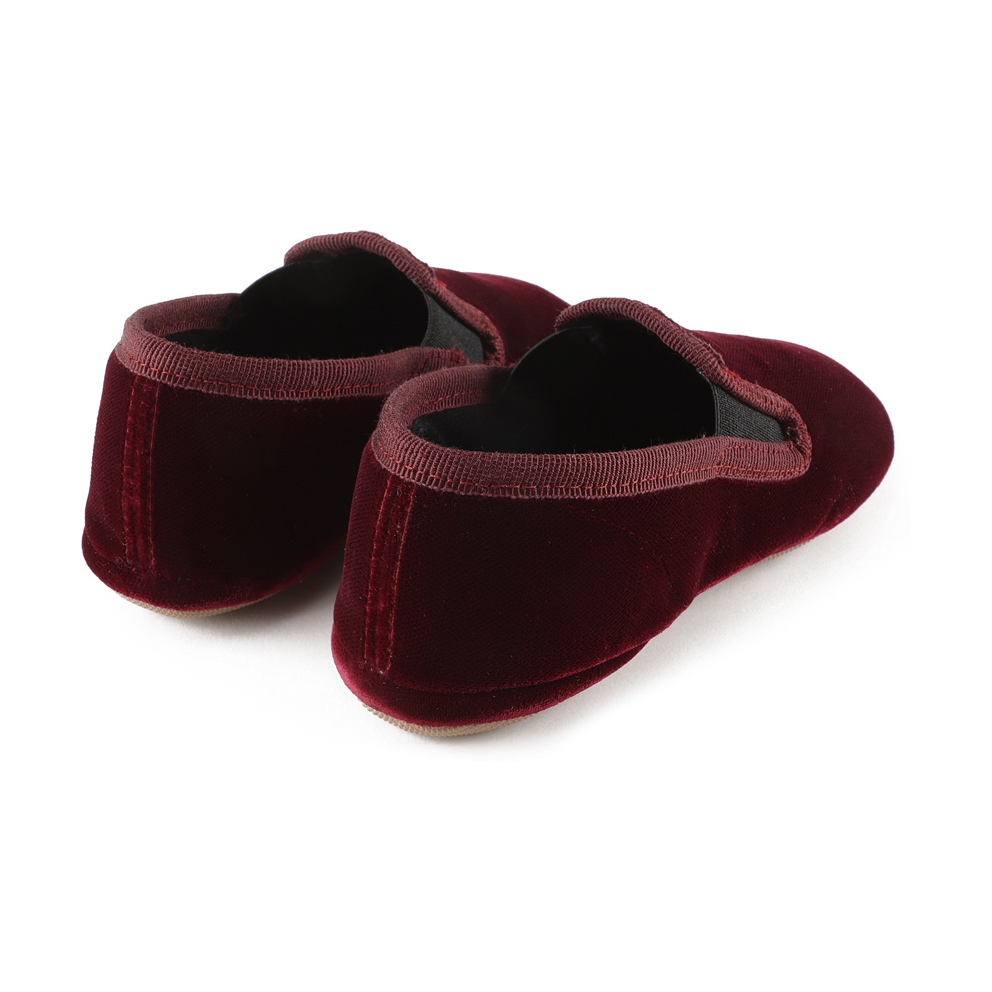 Girls Wine Red Velvet Shoes
