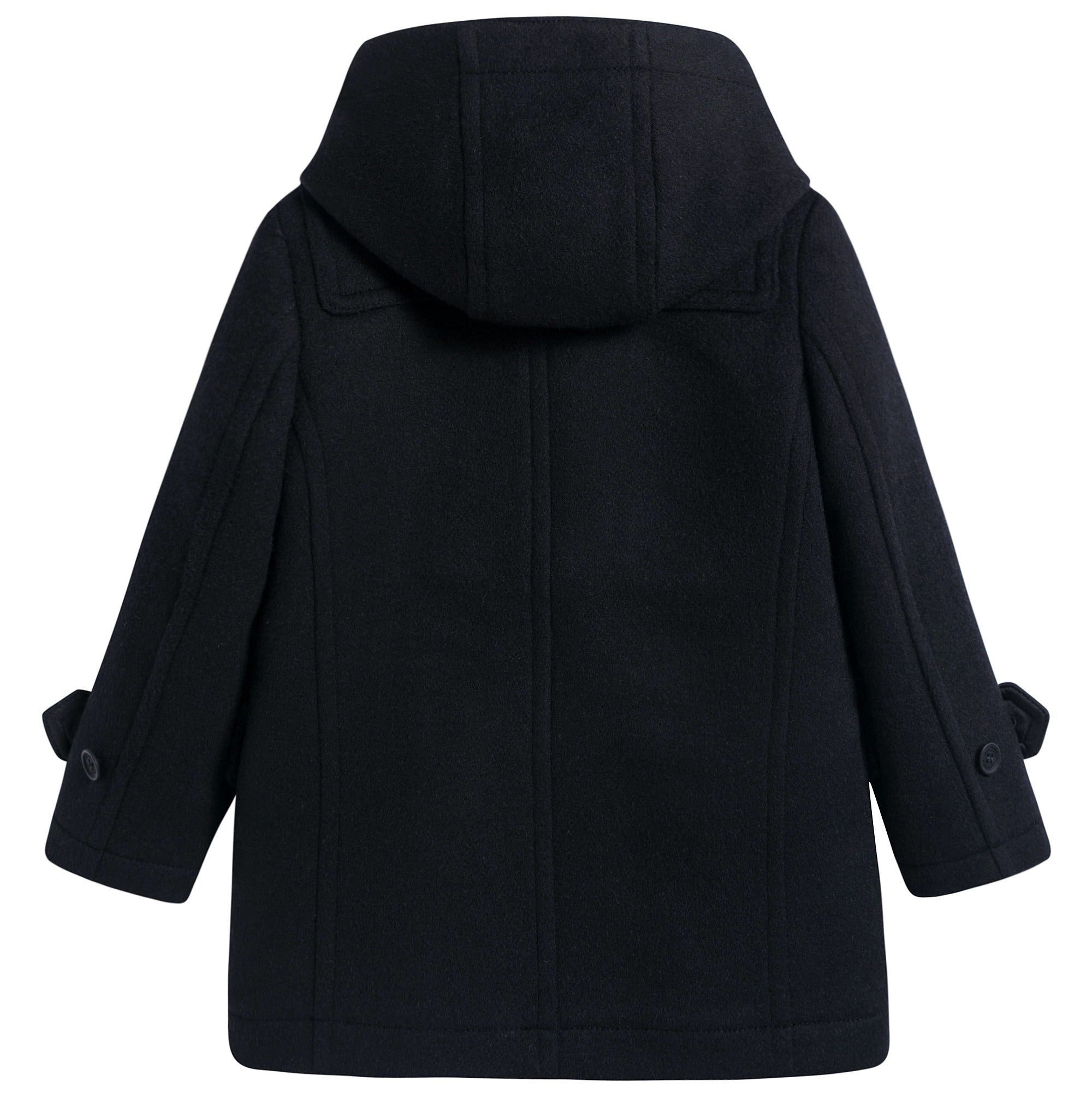Girls  Black   Wool Duffle Coat