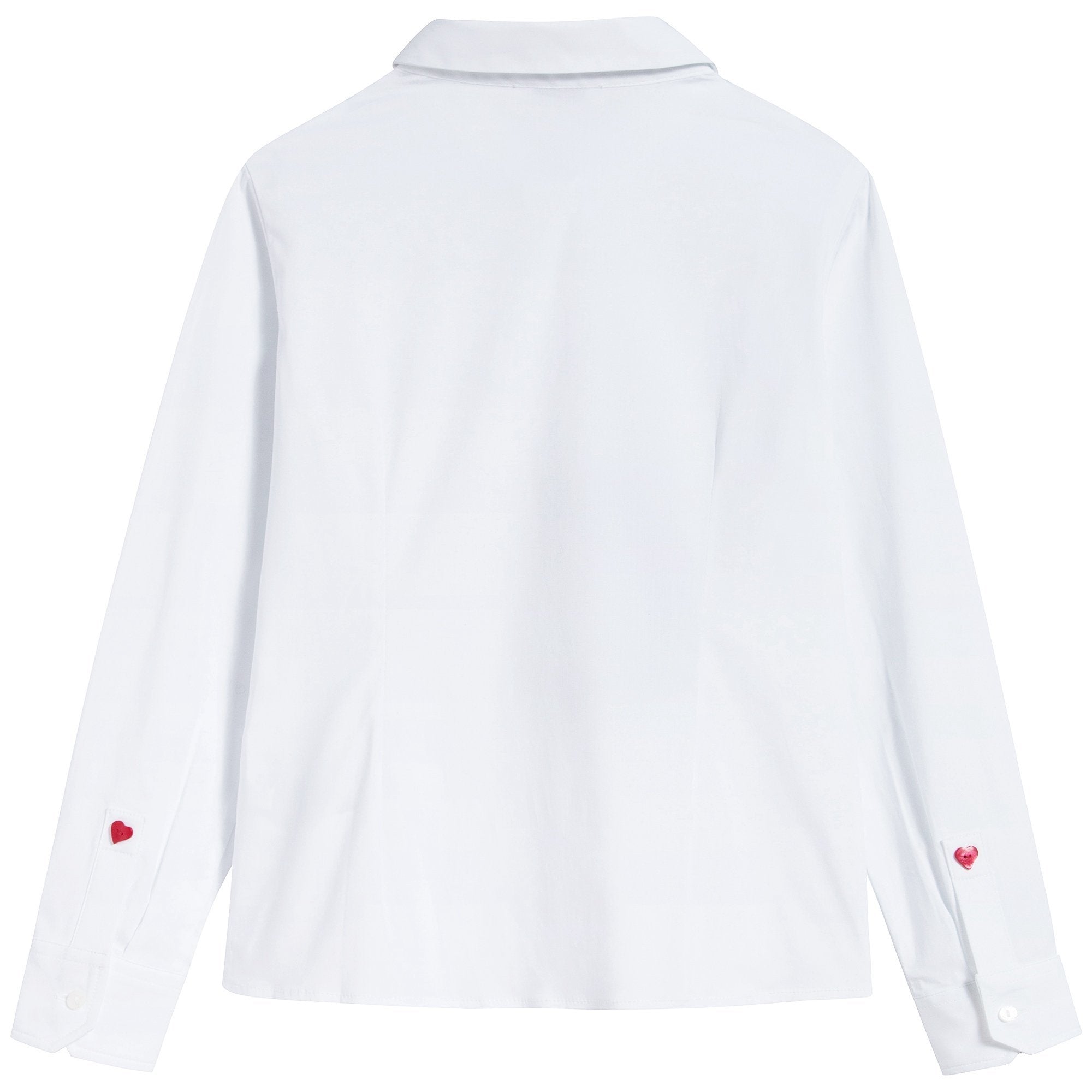 Girls White Embroidered Cotton Shirt
