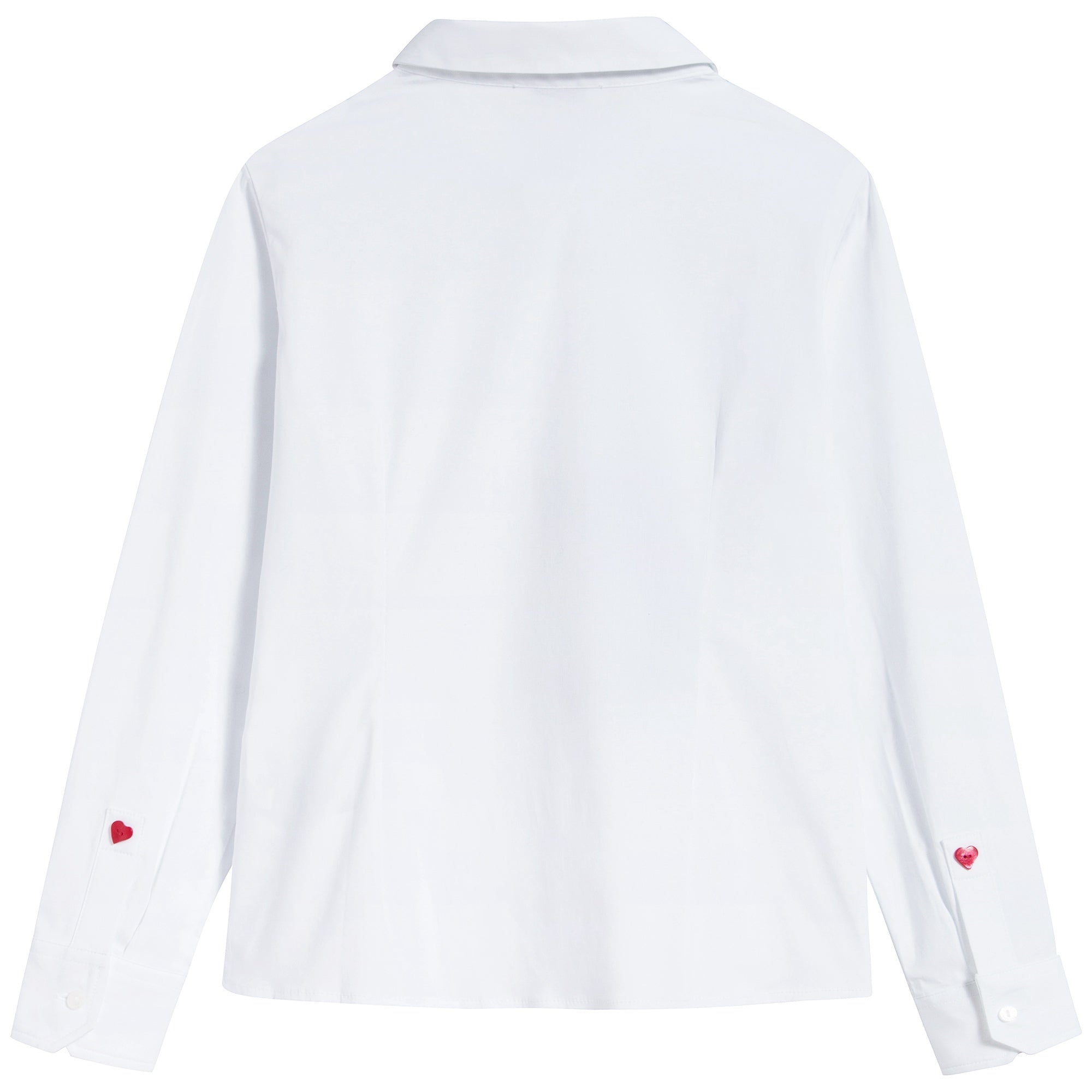 Girls White Embroidered Cotton Shirt