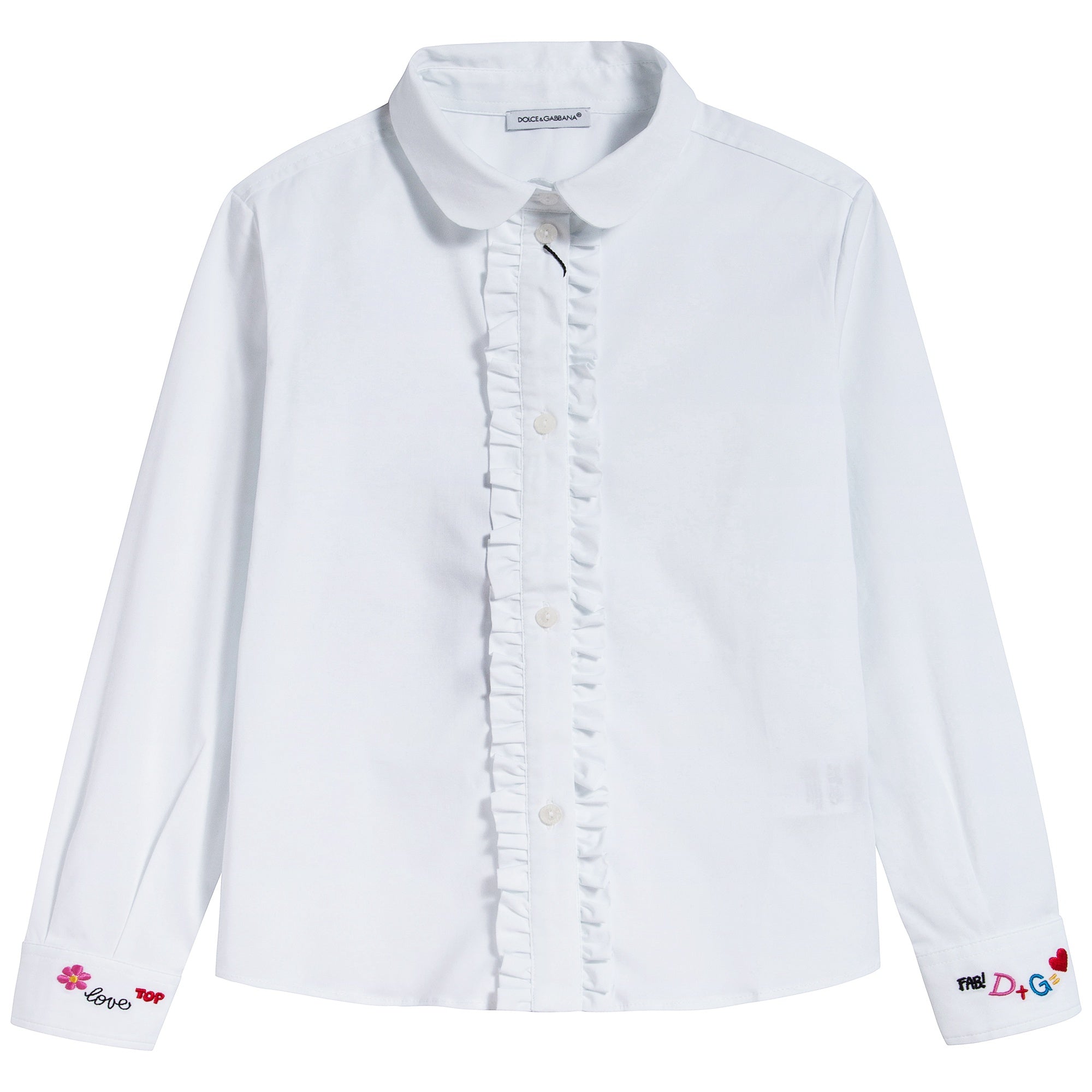 Girls White Cotton Shirt