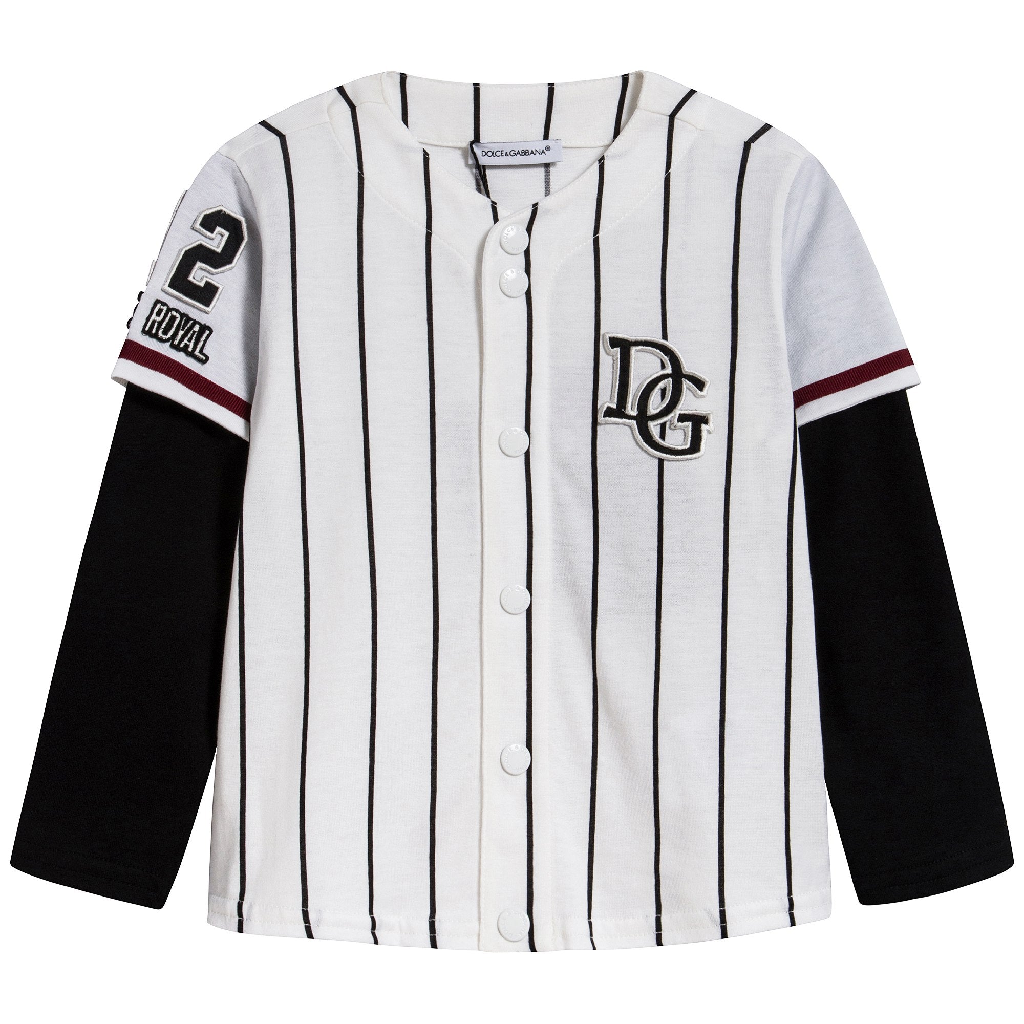 Baby Boys White Stripes Cotton T-shirt