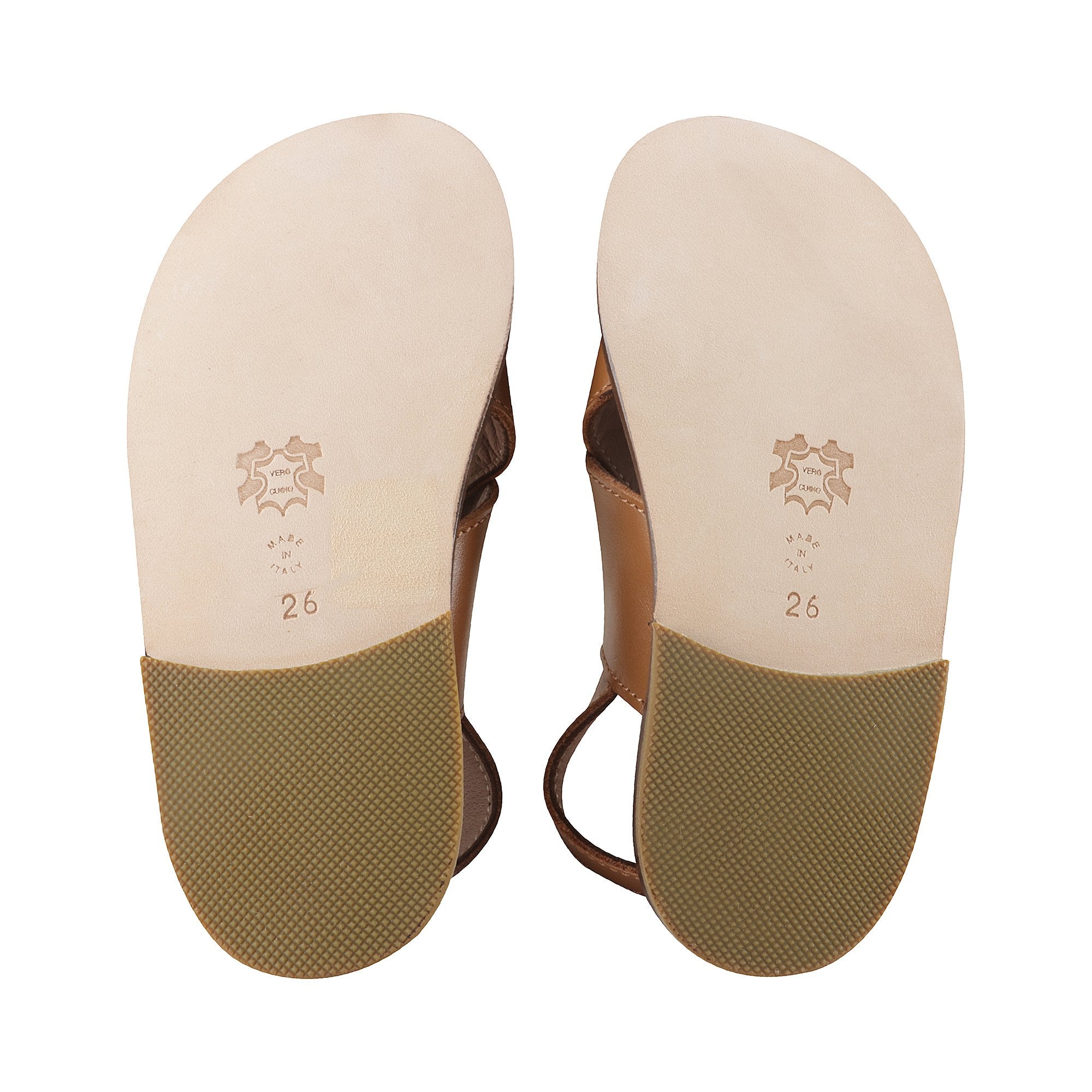 Baby Boys Brown Cow Leather Sandals