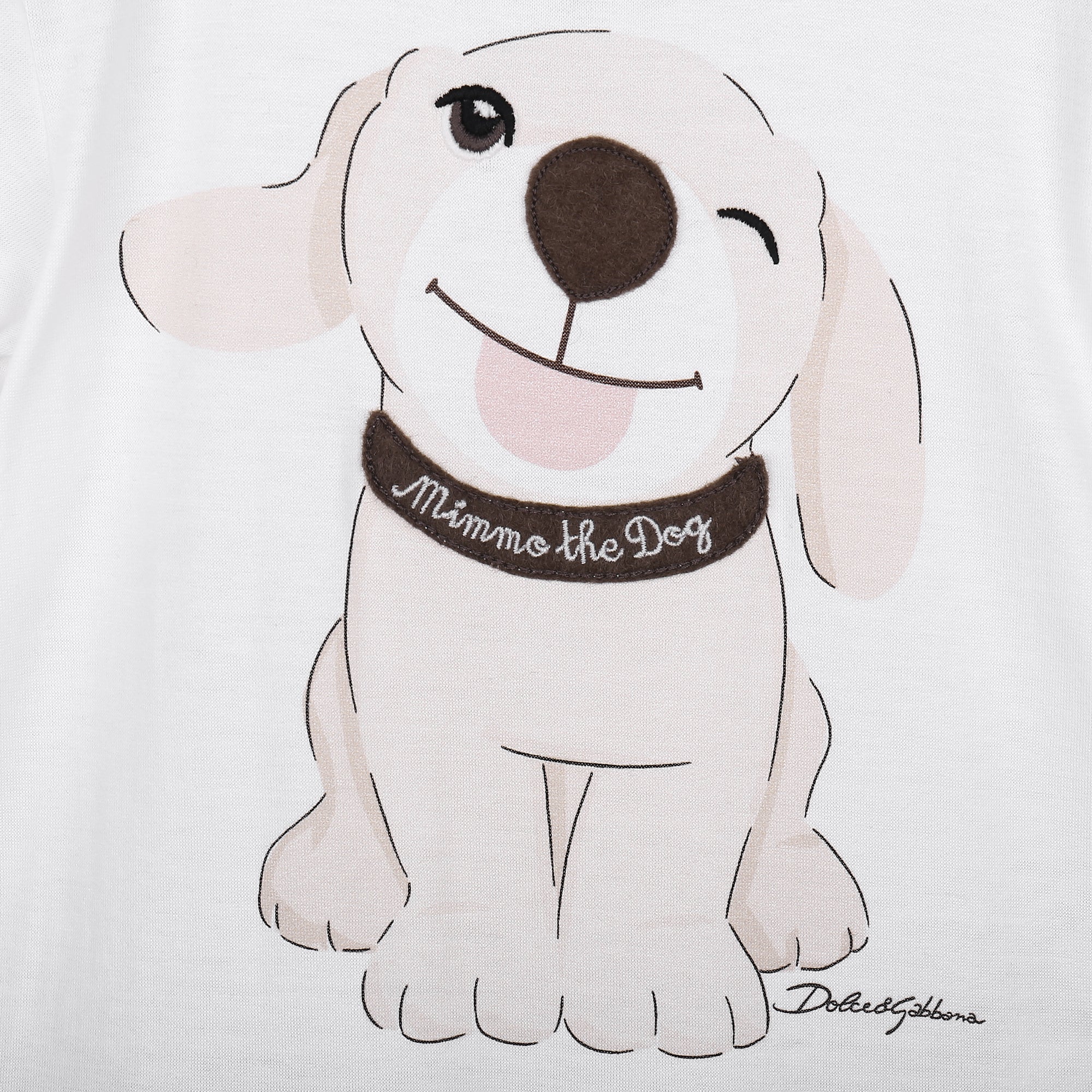 Baby White Dog Babygrow