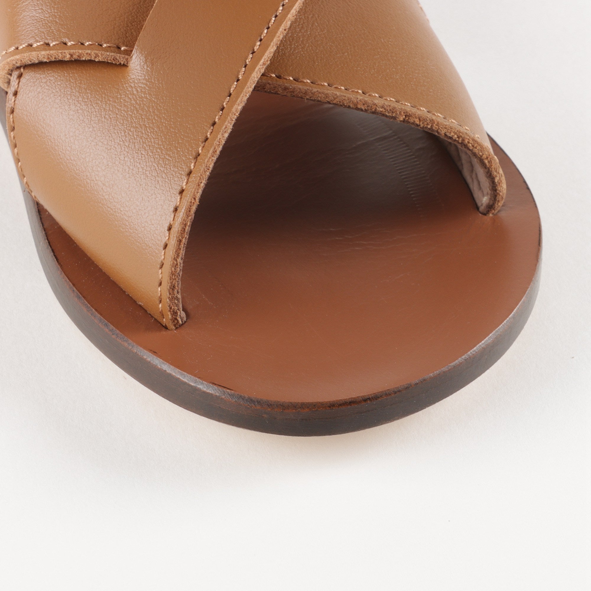 Baby Boys Brown Cow Leather Sandals