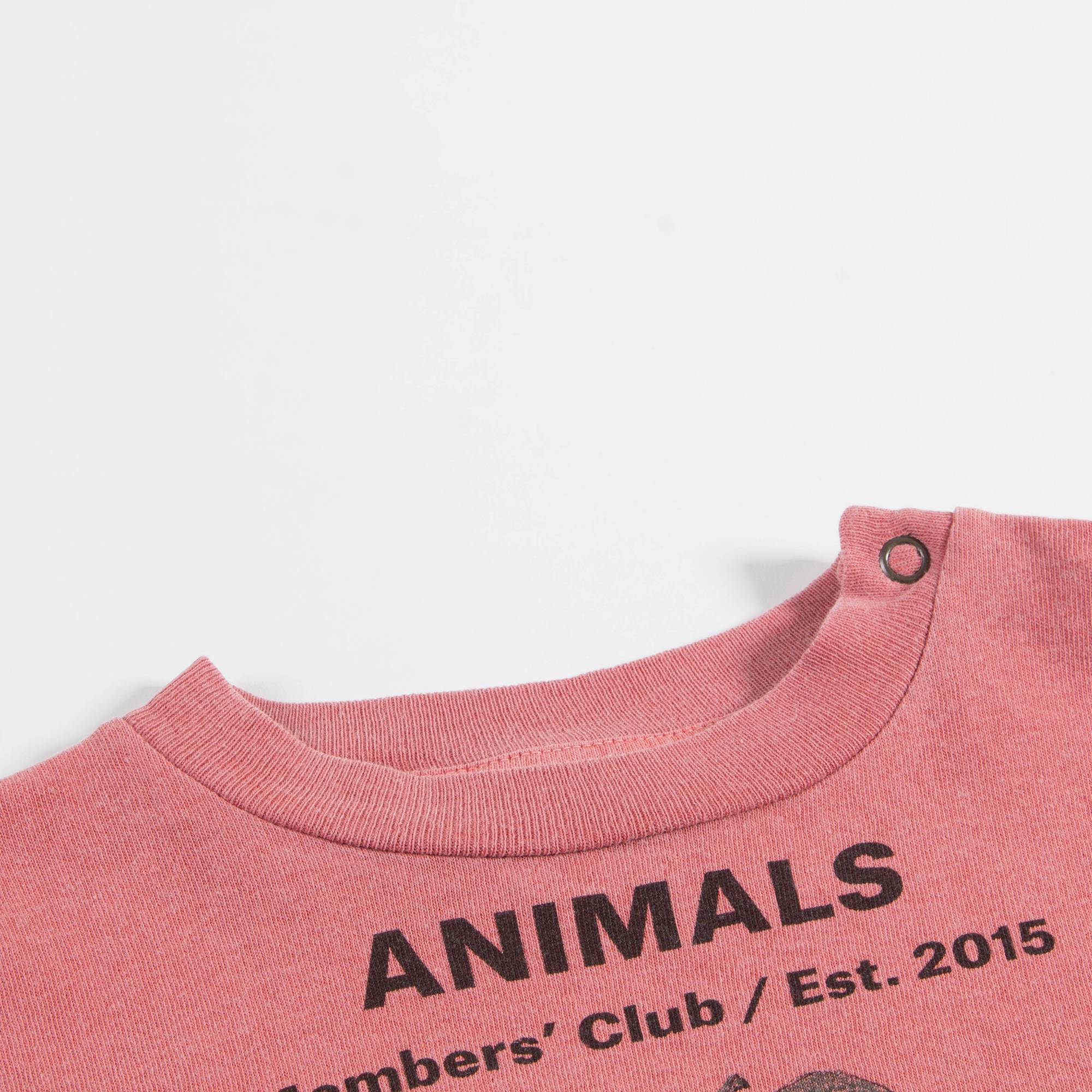 Baby Girls Red Peach Cotton T-shirt