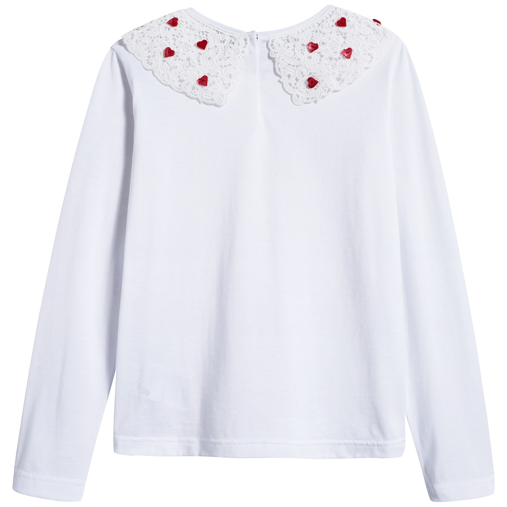 Girls White Cotton T-shirt