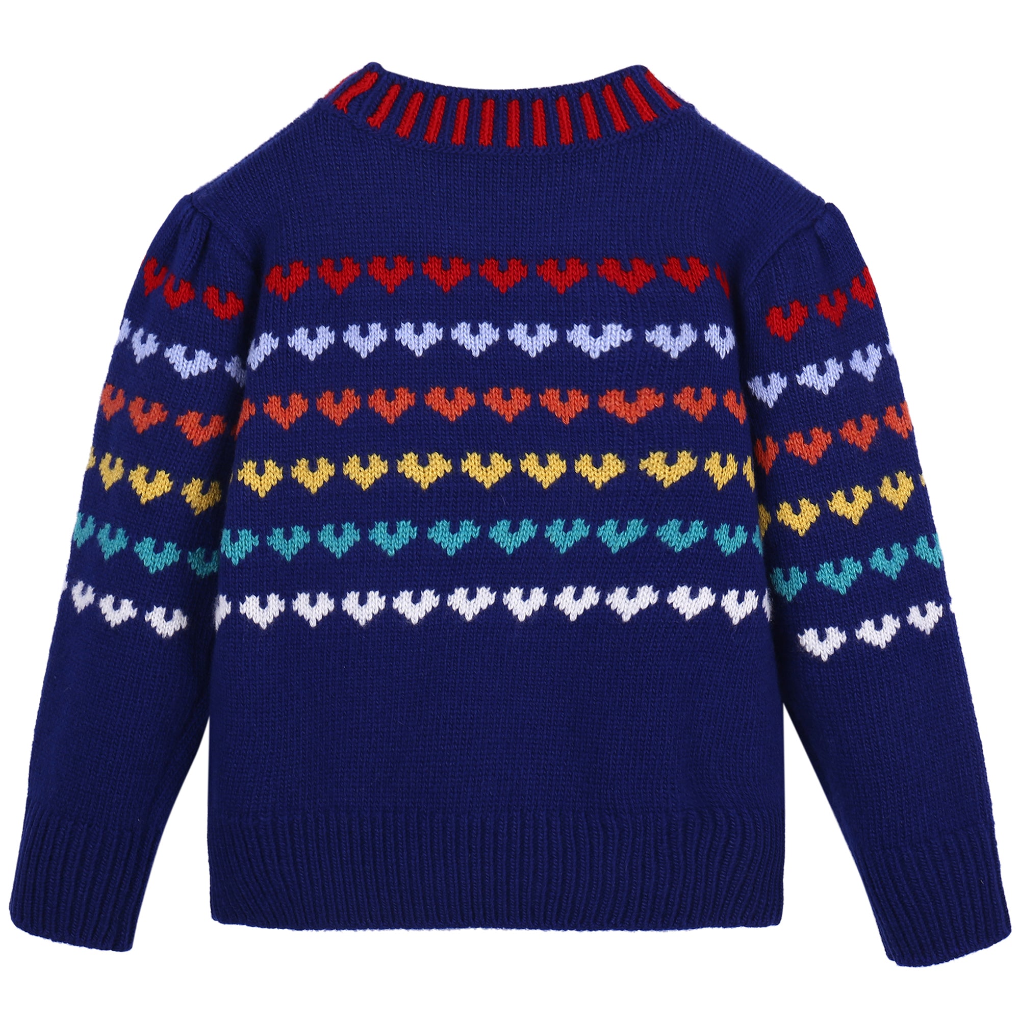 Girls Blue Logo Patterned Sweater
