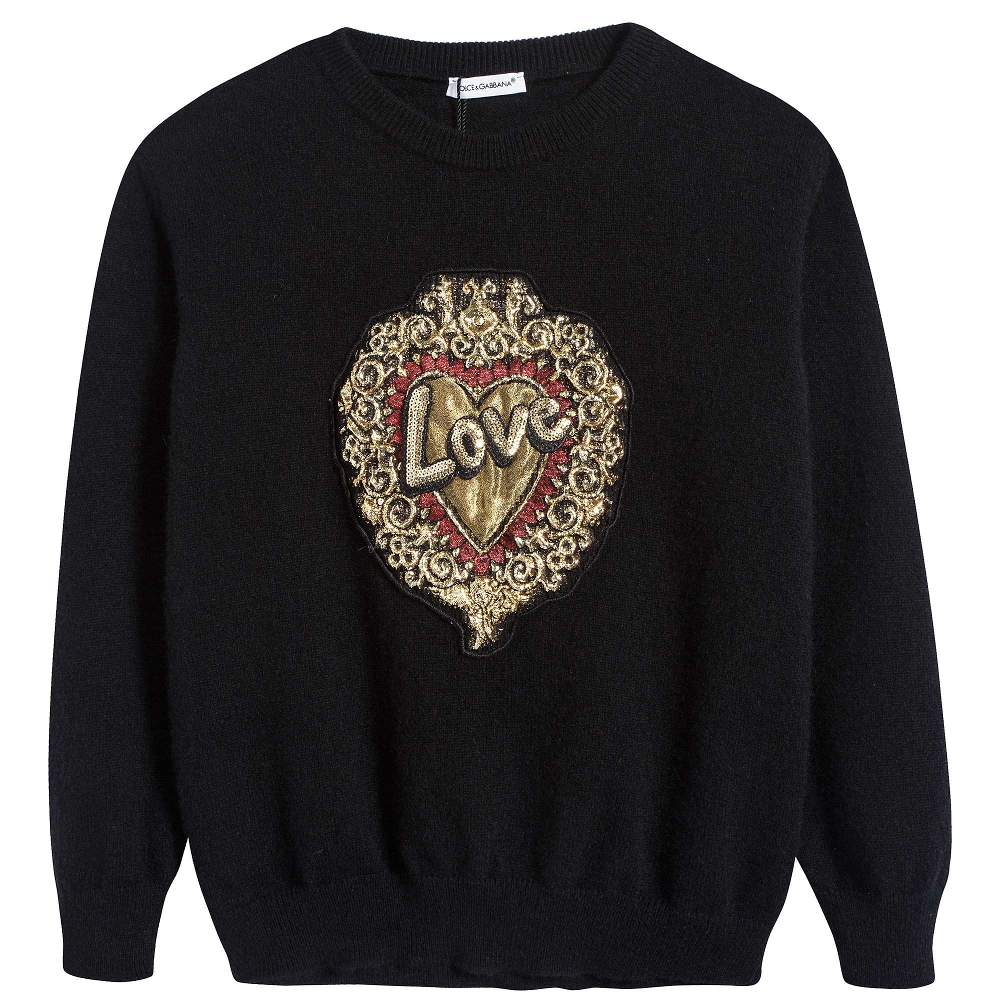Girls Black "Love" Sweater