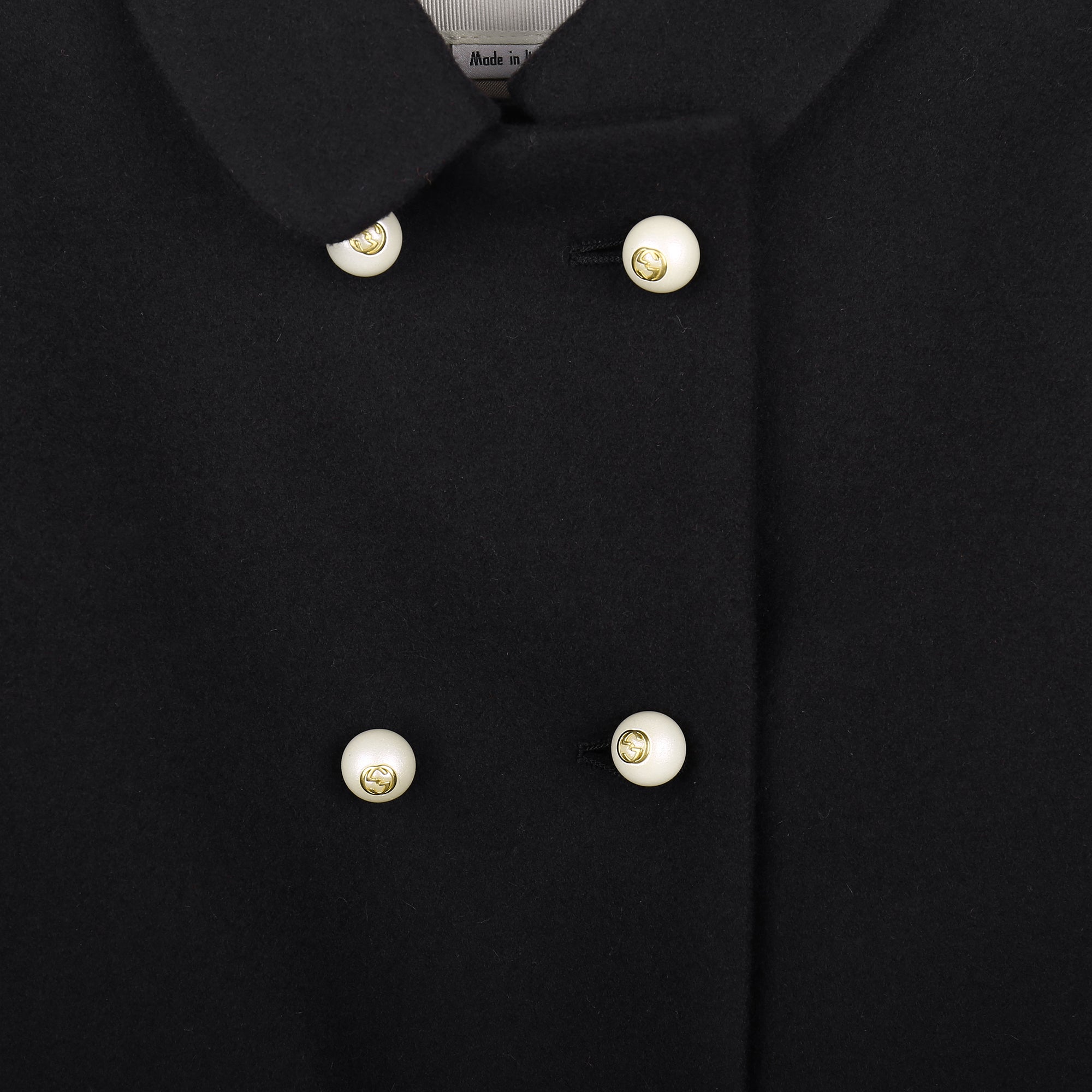 Baby Girls Black Wool Coat